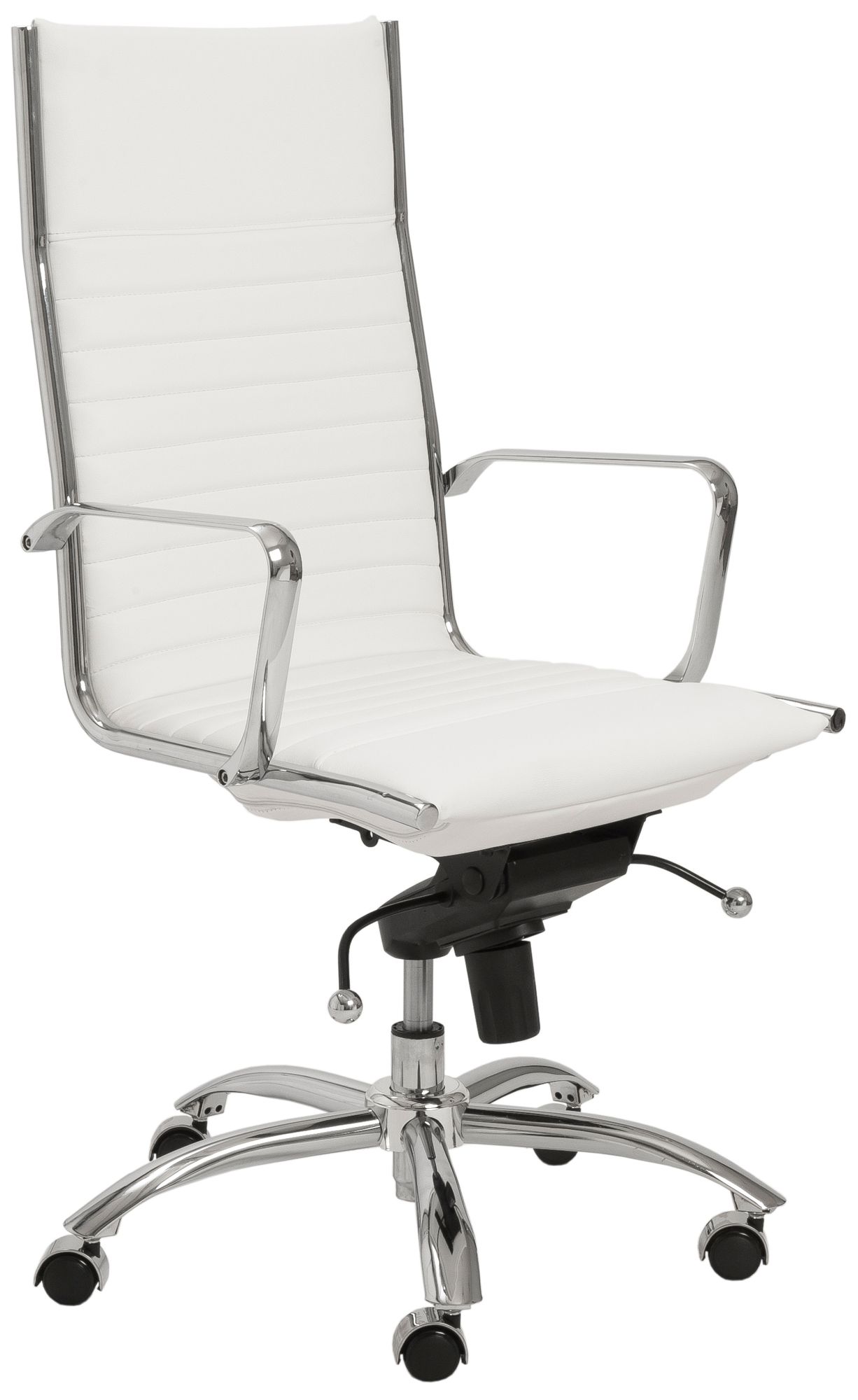 White And Chrome Office Chair Lugano HighBack Chrome and White Office Chair 2H989 Lamps Plus