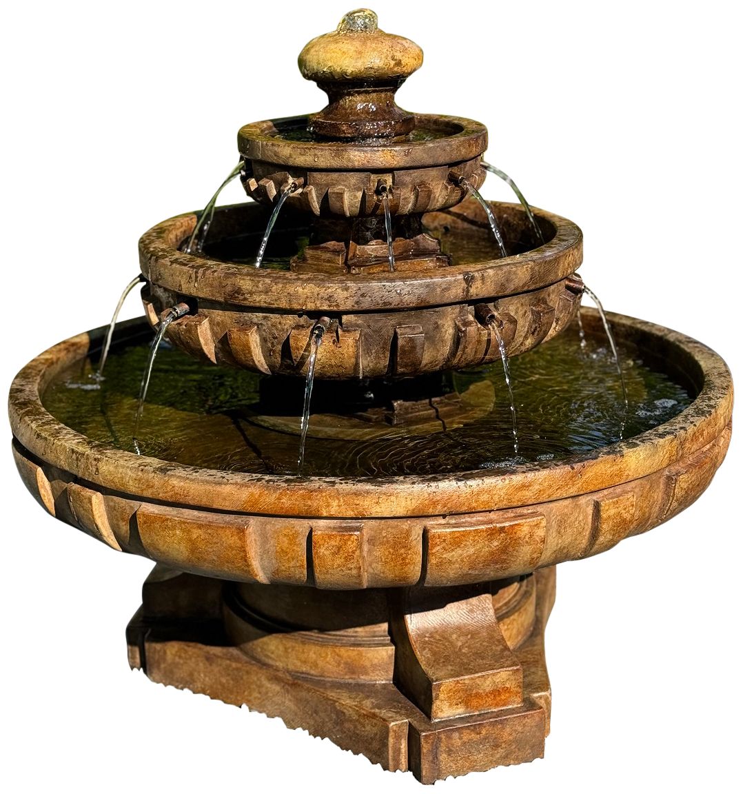 Large Regal 33" High Relic Lava 3Tier Outdoor Fountain 2K511