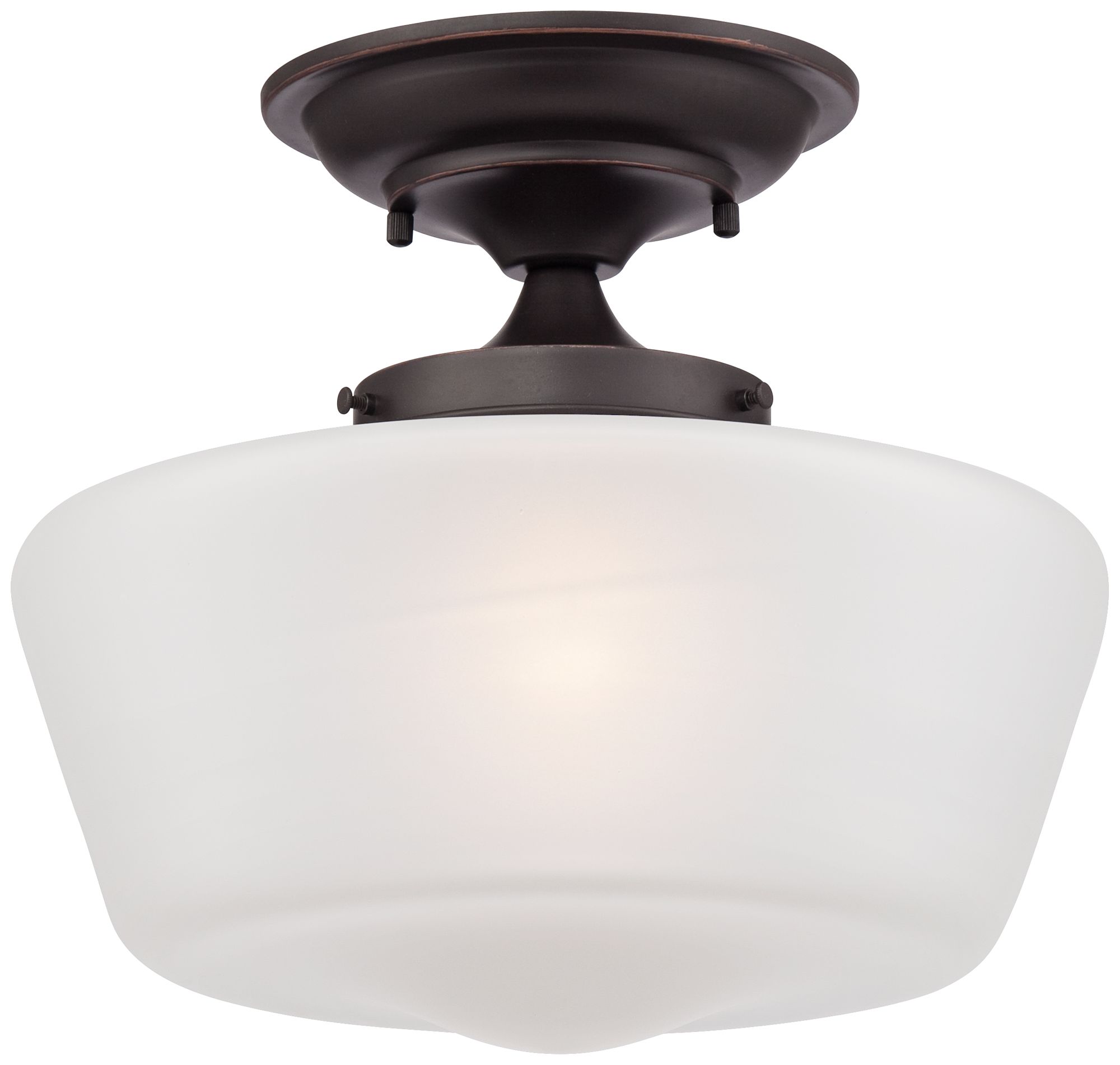 Schoolhouse Floating 12" Wide Bronze Opaque Ceiling Light 2M670