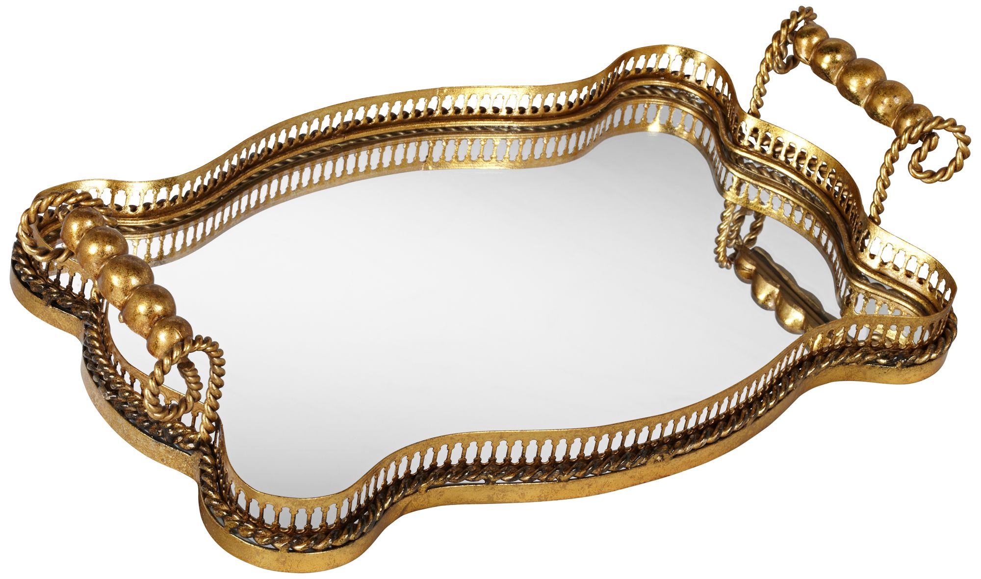 Trish Silver Crackled Bronze Decorative Mirrored Tray 1J274 Lamps Plus