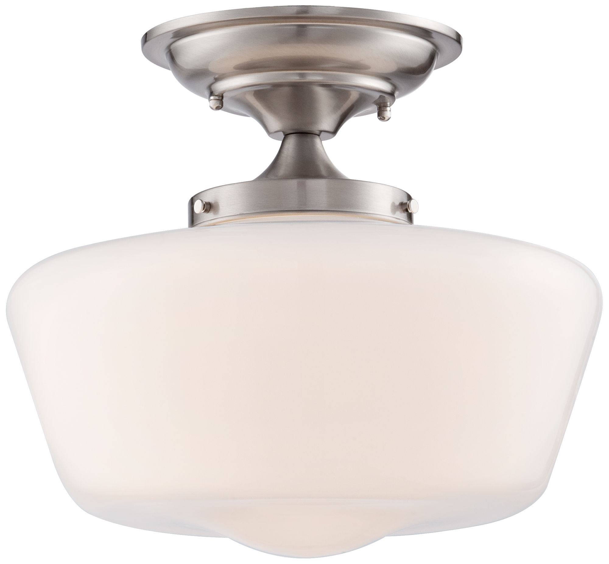 Schoolhouse Floating 12" Wide Nickel Opaque Ceiling Light 2T813