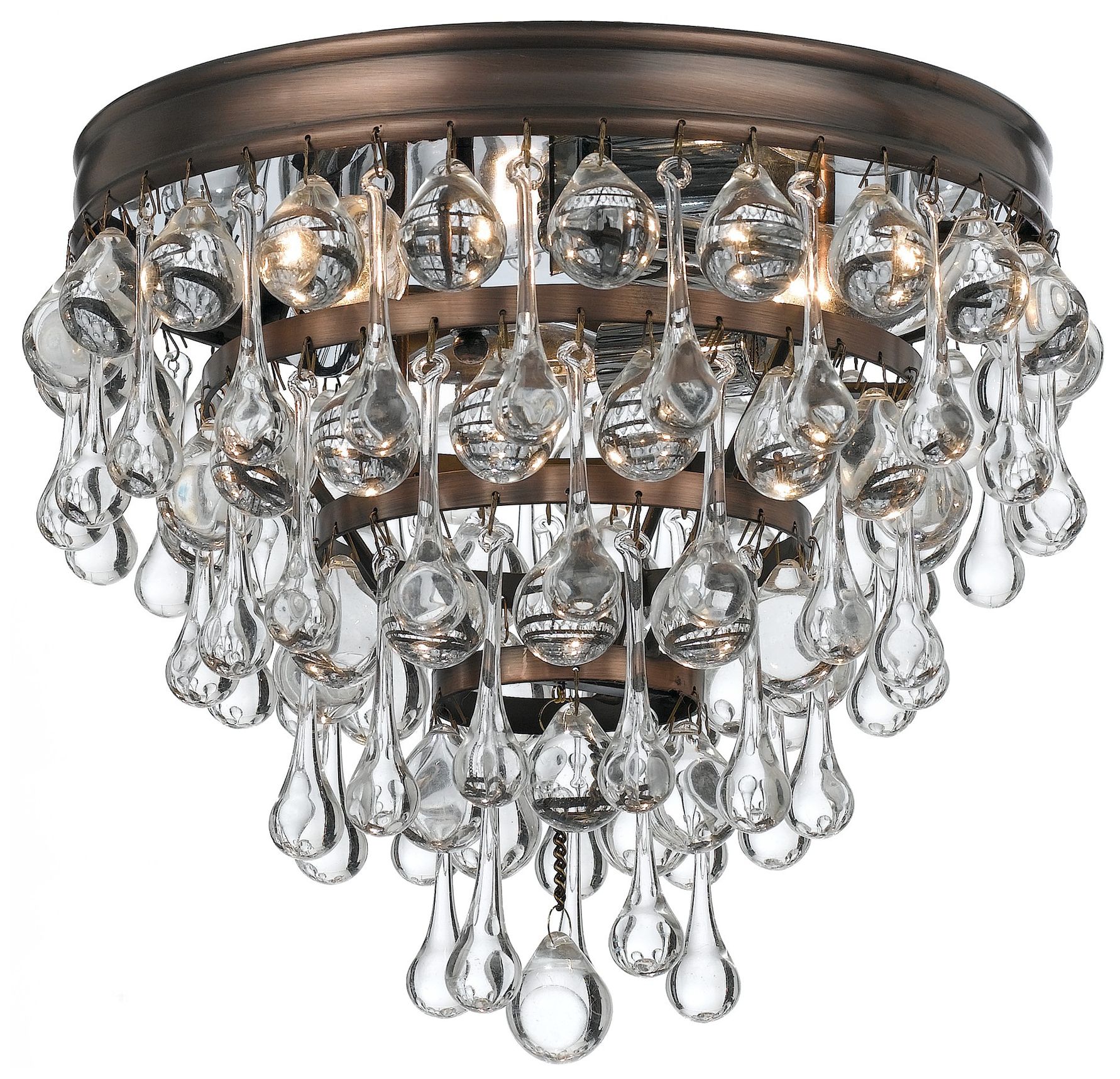Crystorama Calypso Bronze 10" Wide Clear Glass Ceiling Light 2X063