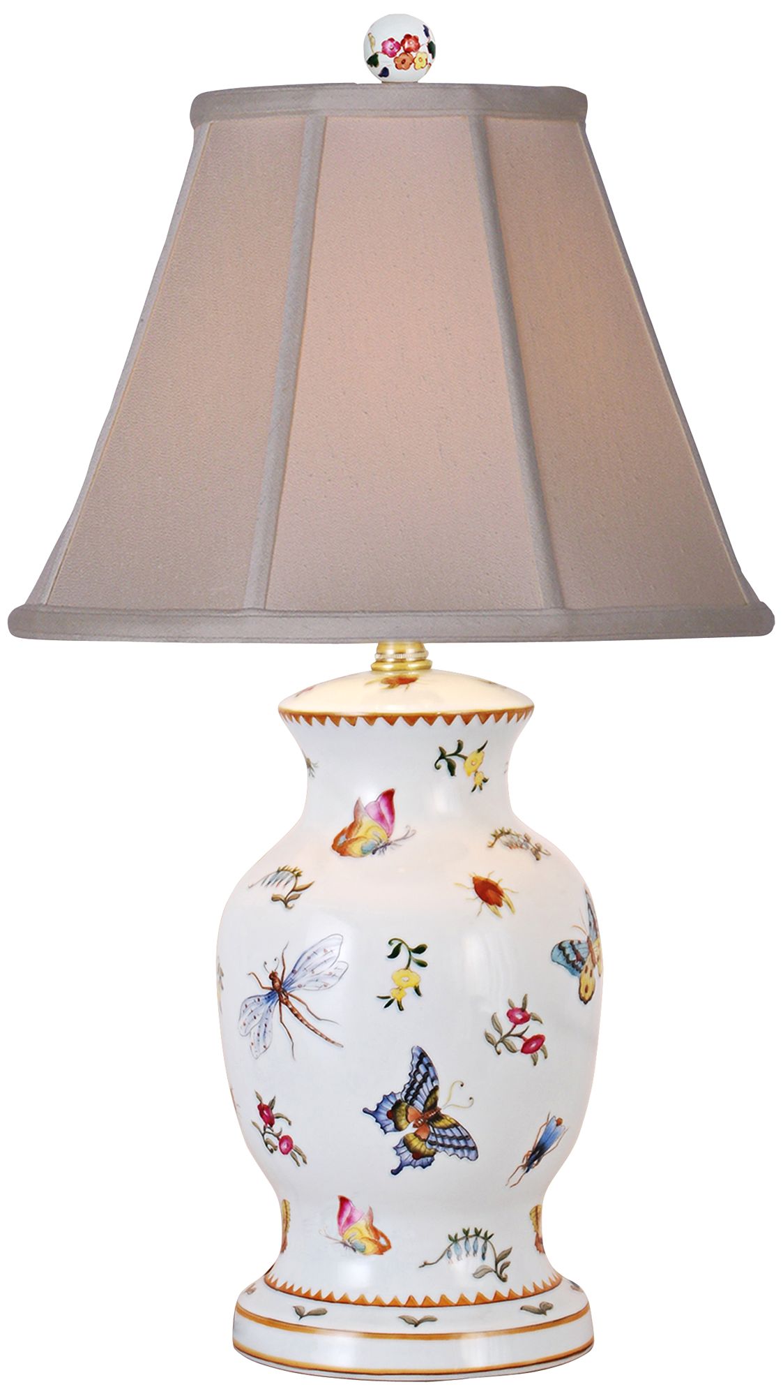 Insects And Flowers Porcelain Vase Table Lamp 2Y526 Lamps Plus