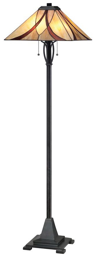 Quoizel Asheville Valiant Bronze TiffanyStyle Floor Lamp 2Y814