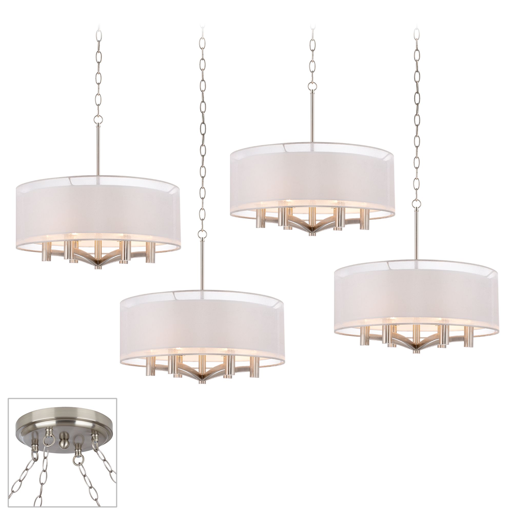 Possini Euro Caliari Brushed Nickel 4Light Swag Chandelier 30N35