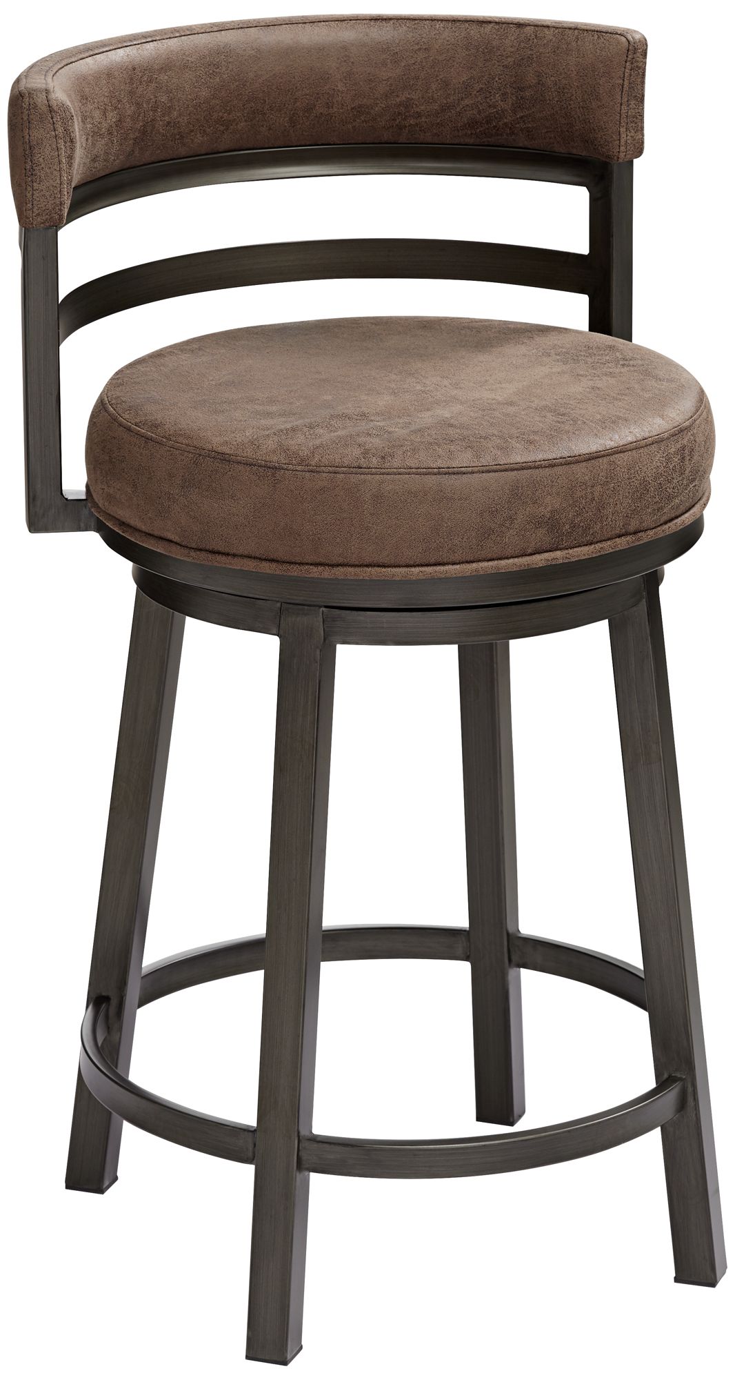 Madrid 26 1/2" Bandero Tobacco Fabric Swivel Counter Stool 31H19