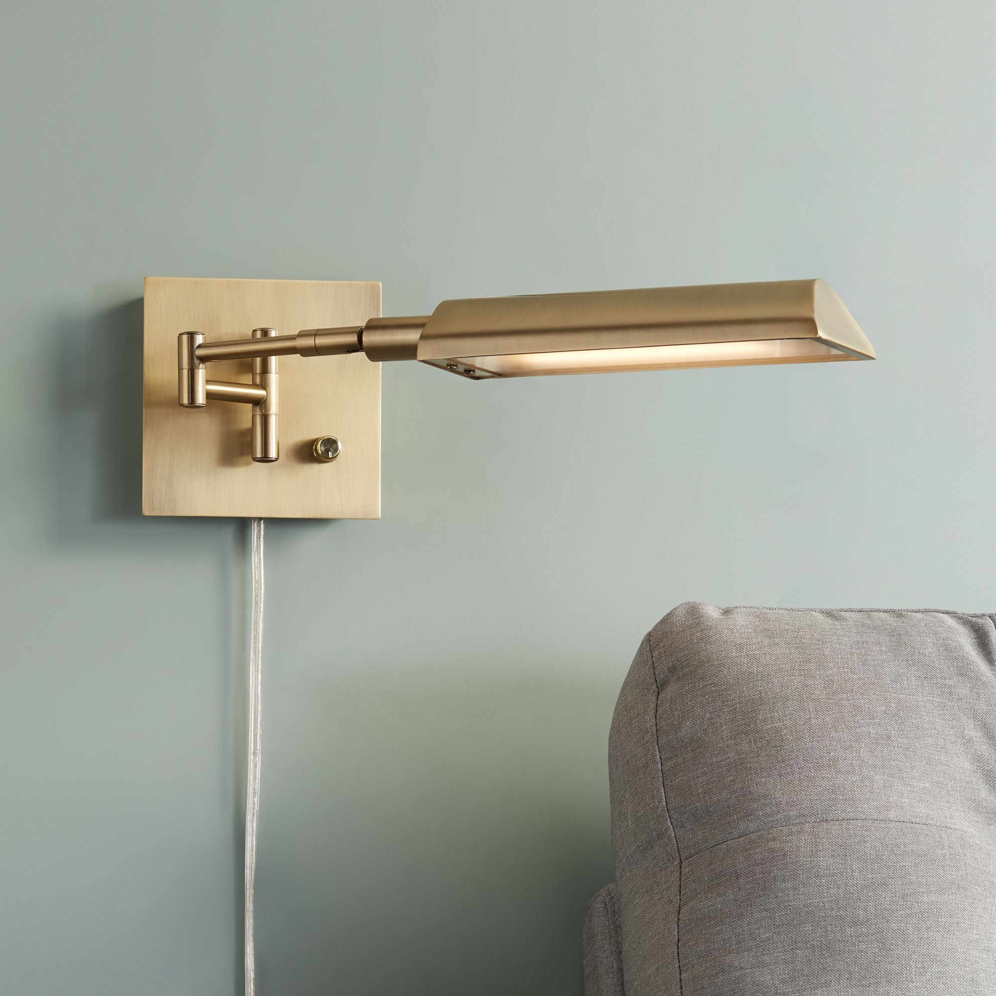 Jaxon Antique Brass Pharmacy LED Swing Arm Wall Lamp eBay