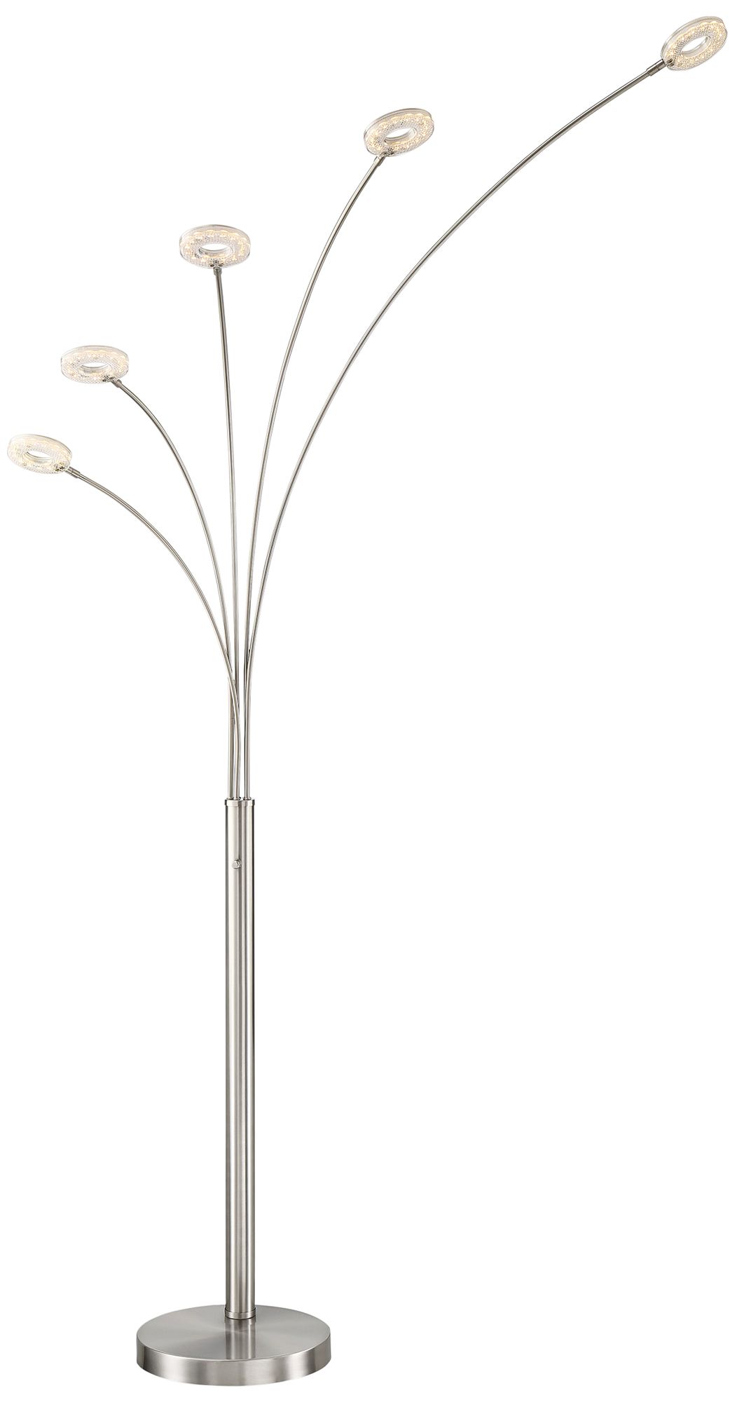 Lite Source Zale Brushed Nickel 5Light LED Arc Floor Lamp 33J02