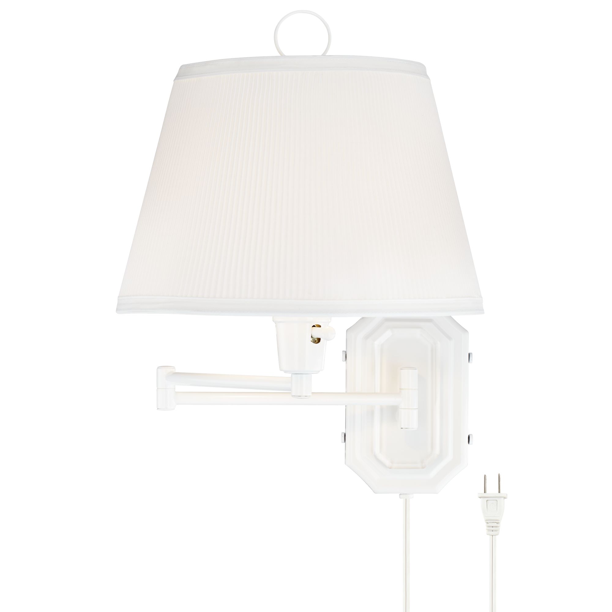 White Swing Arm Plugin Wall Lamp by Barnes and Ivy 34203 Lamps Plus