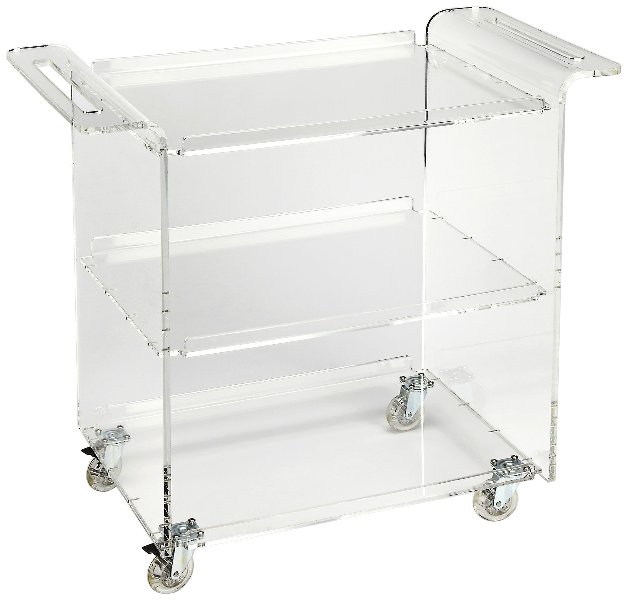 Crystal Clear 34 1/4" Wide Acrylic Bar Cart Trolley Server 34Y13