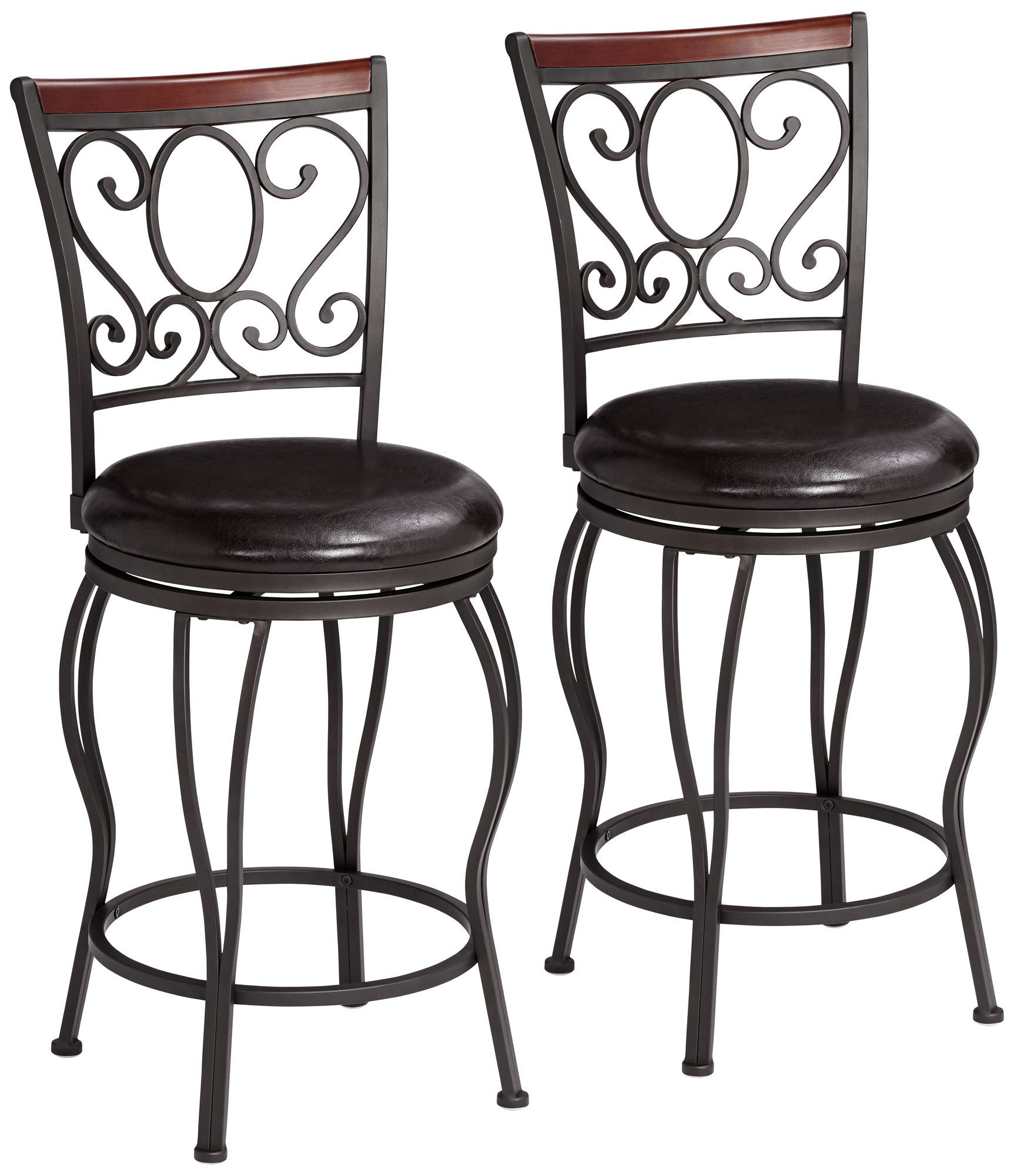 Alberta 24" High Swivel Counter Stools Set of 2 34Y34 Lamps Plus