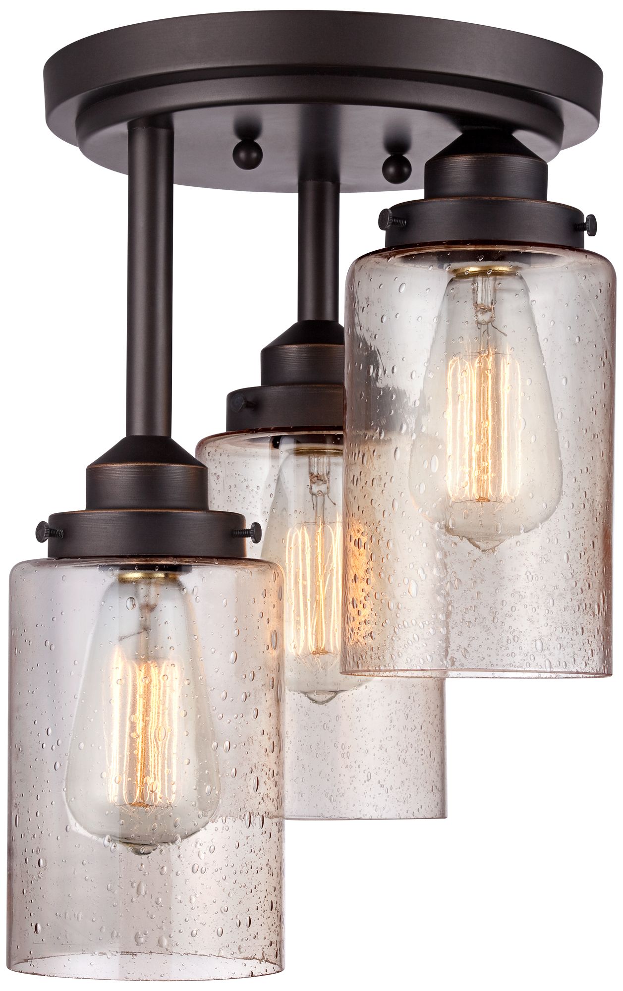 Libby 9 1/2" Wide OilRubbed Bronze LED Ceiling Light 35F21 Lamps Plus