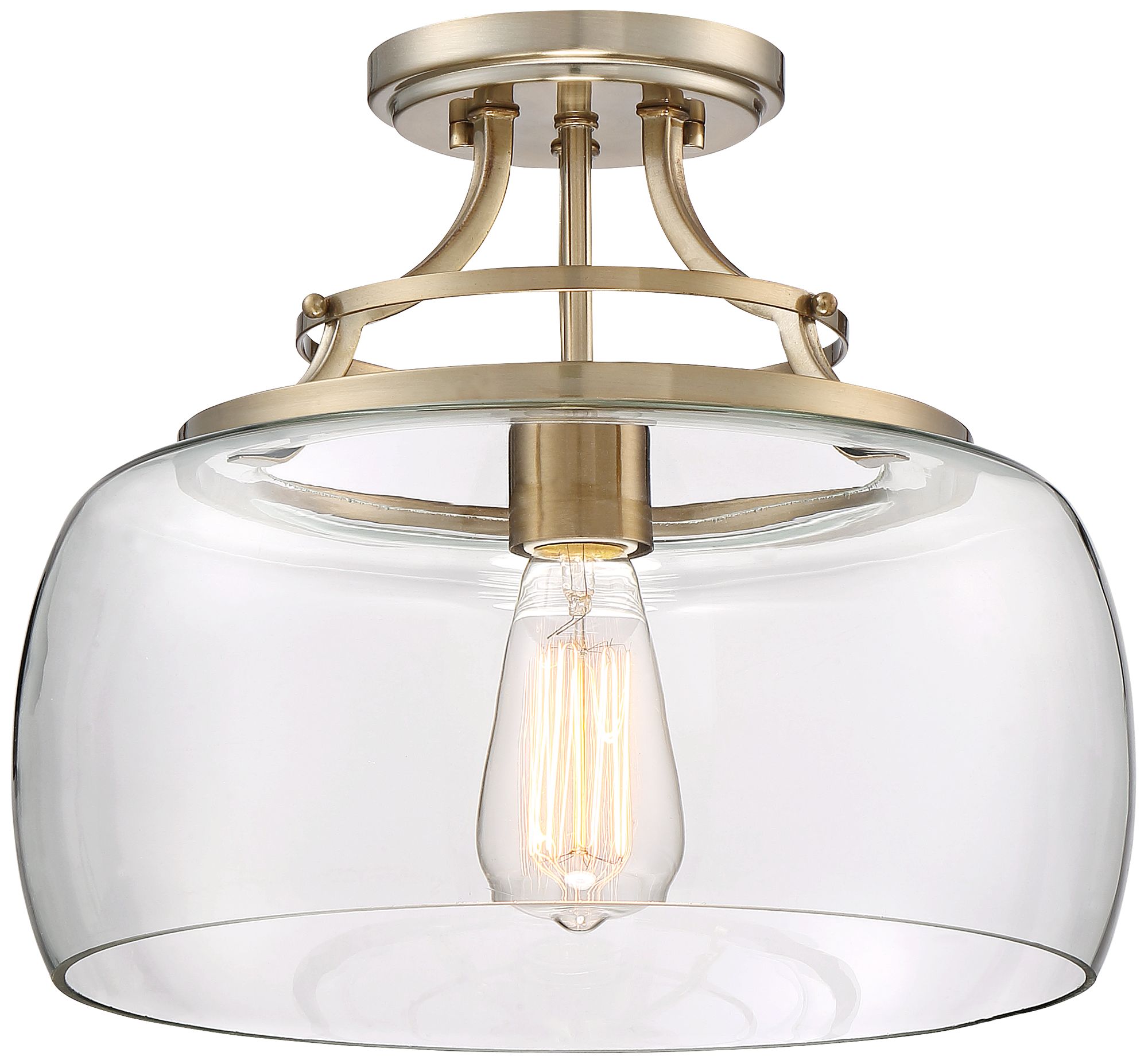 Charleston Brass 13 1/2" Wide Clear Glass LED Ceiling Light 35F48