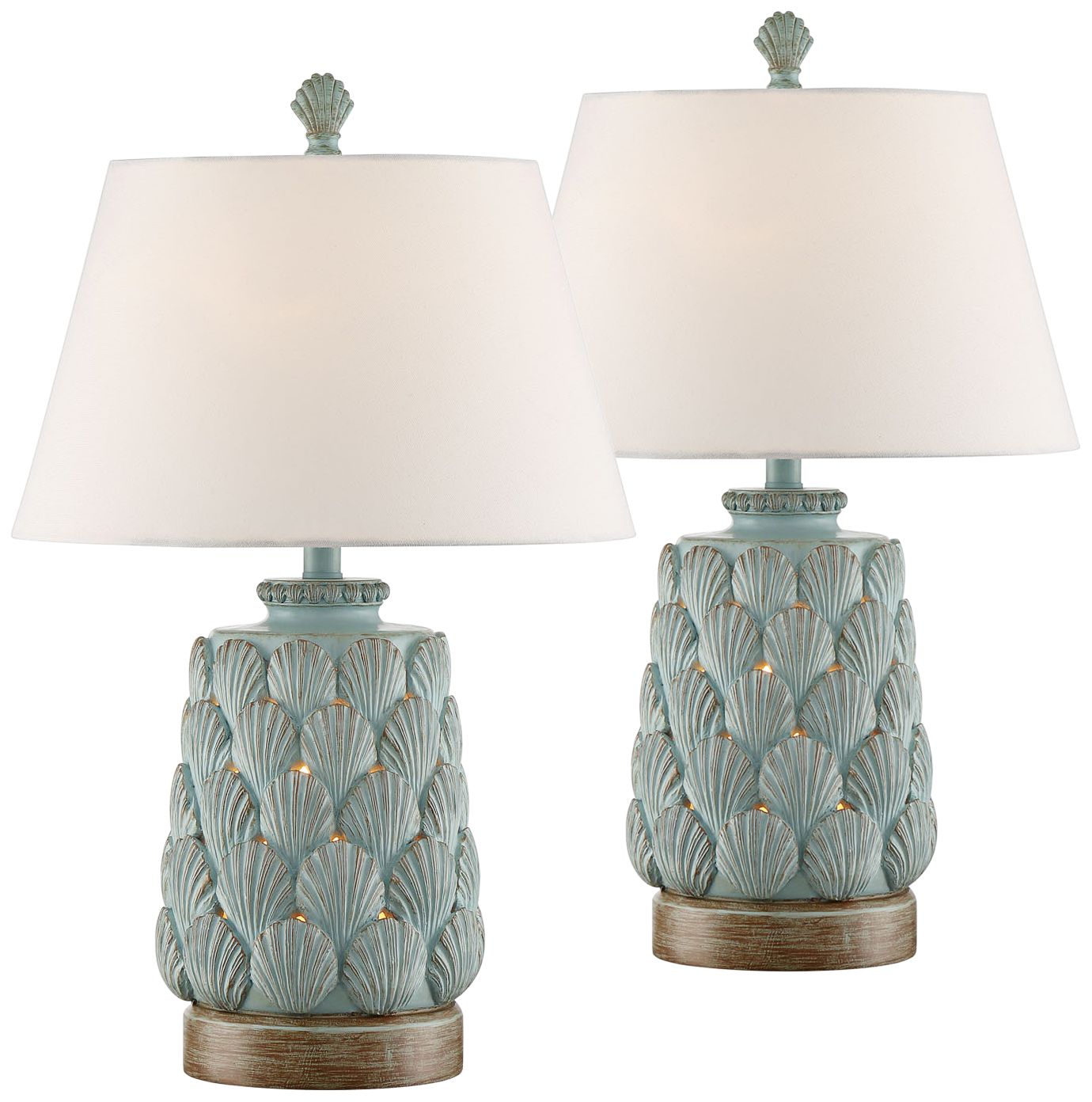Harbor Island Blue Night Light Table Lamps Set of 2 35V31 Lamps Plus