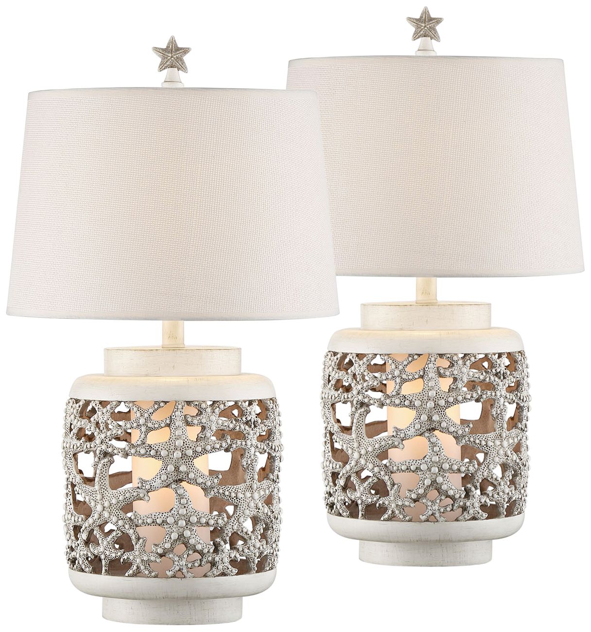 Hatteras Island Starfish Night Light Table Lamps Set of 2 35V38