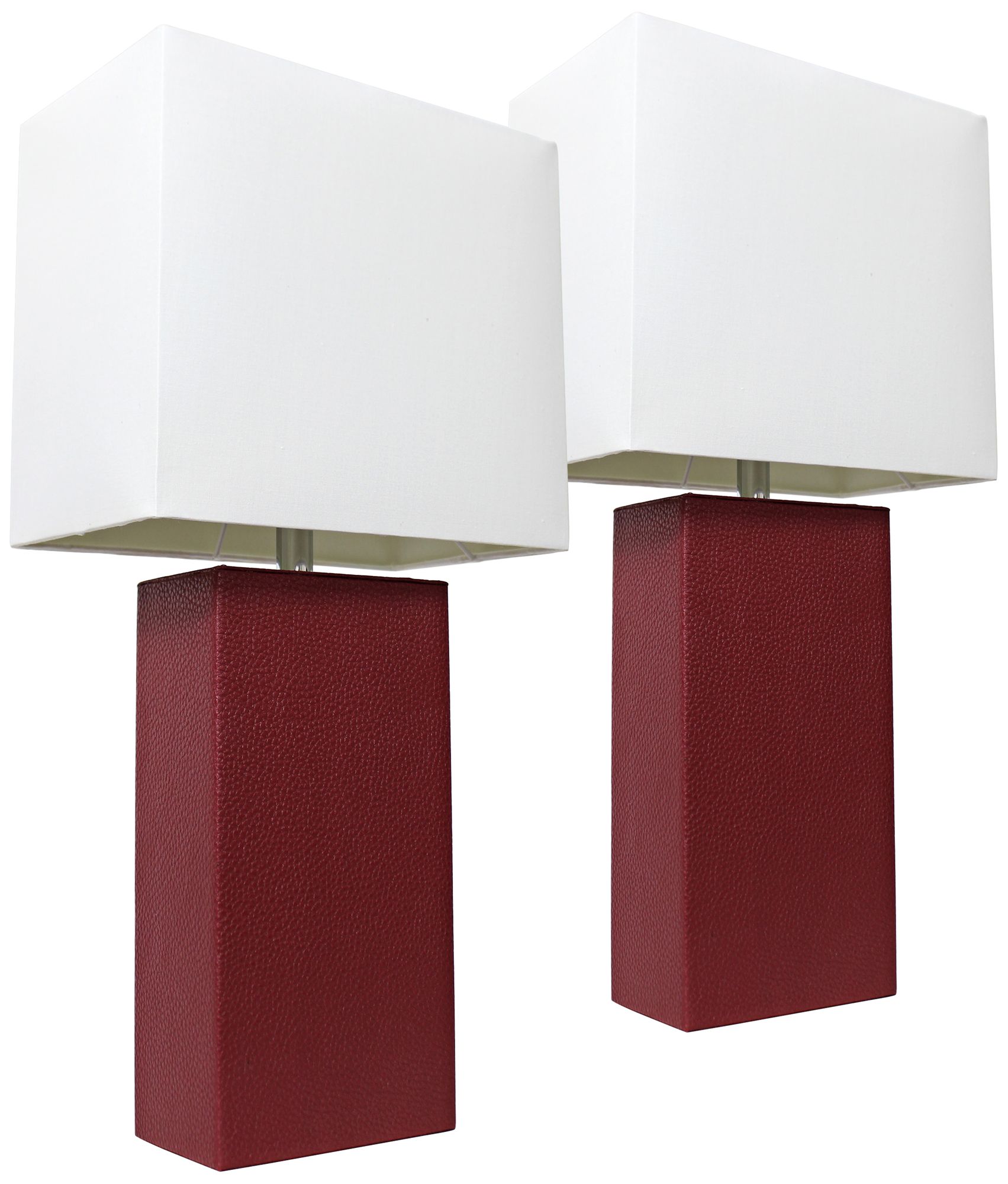 Albers Red Leather Accent Table Lamp Set of 2 35V92 Lamps Plus