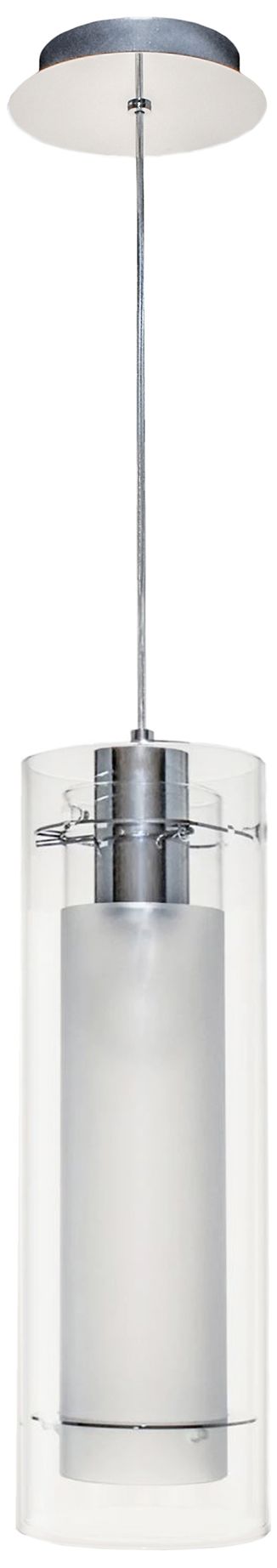 ET2 5 1/2" Wide Clear Cylinder and Frosted Glass Modern Pendant Light