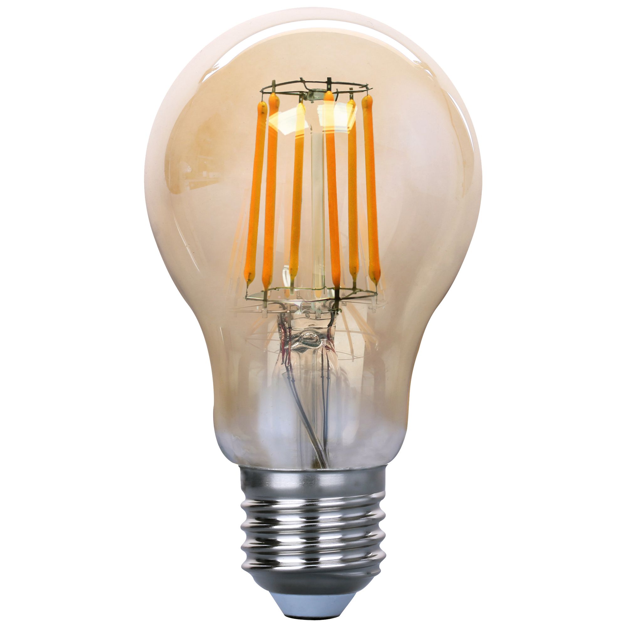75W Equivalent Amber 8W LED Filament A19 Standard Bulb 36H05 Lamps