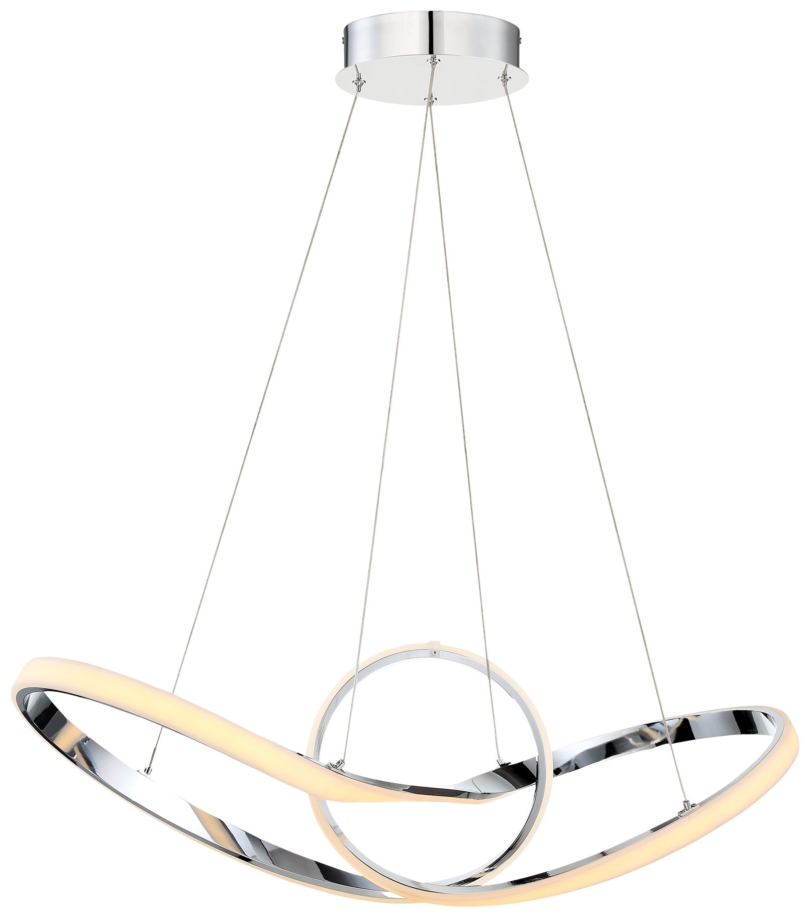 dweLED Vornado 35" Wide Chrome LED Pendant Light 36J85 Lamps Plus