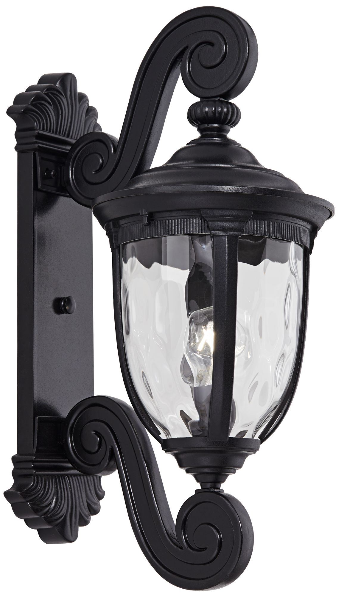 Bellagio 24" High Black Dual Scroll Arm Outdoor Wall Light 37761