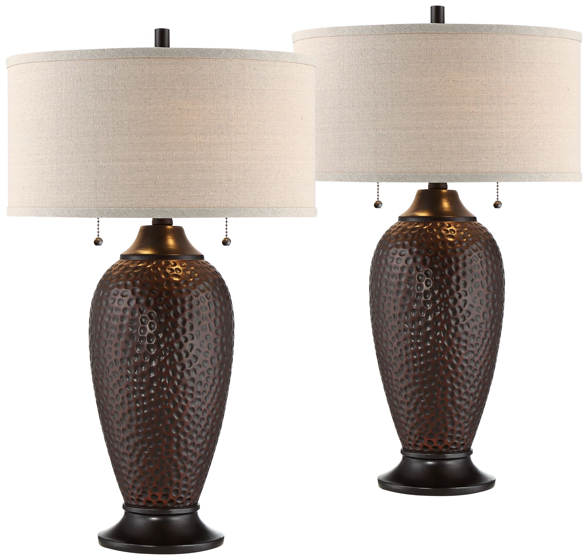 Cody Hammered Oiled Bronze Table Lamp Set of 2 37E15 Lamps Plus