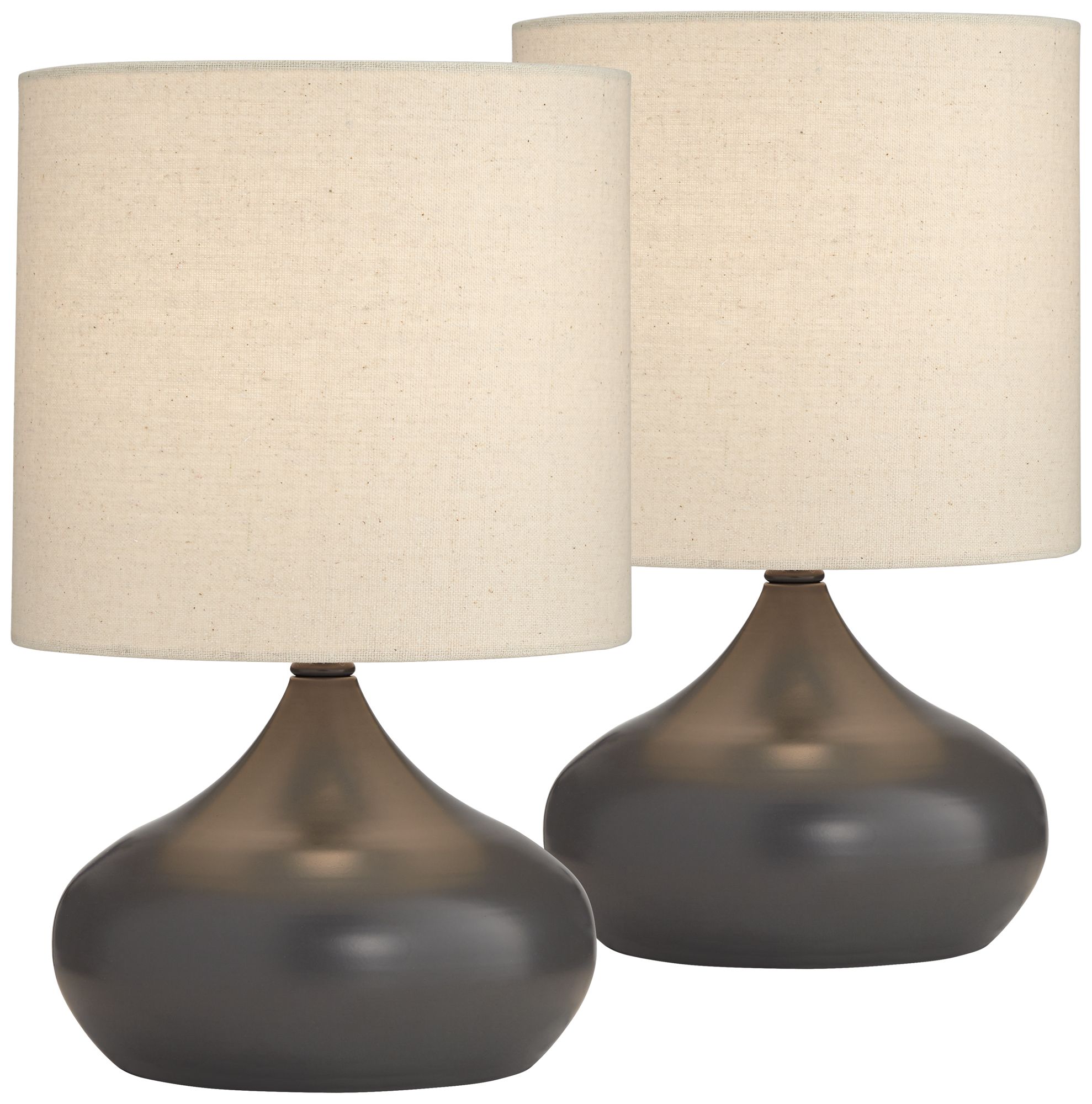 Steel Droplet 14 3/4" High Gray Small Accent Lamps Set of 2 37G85