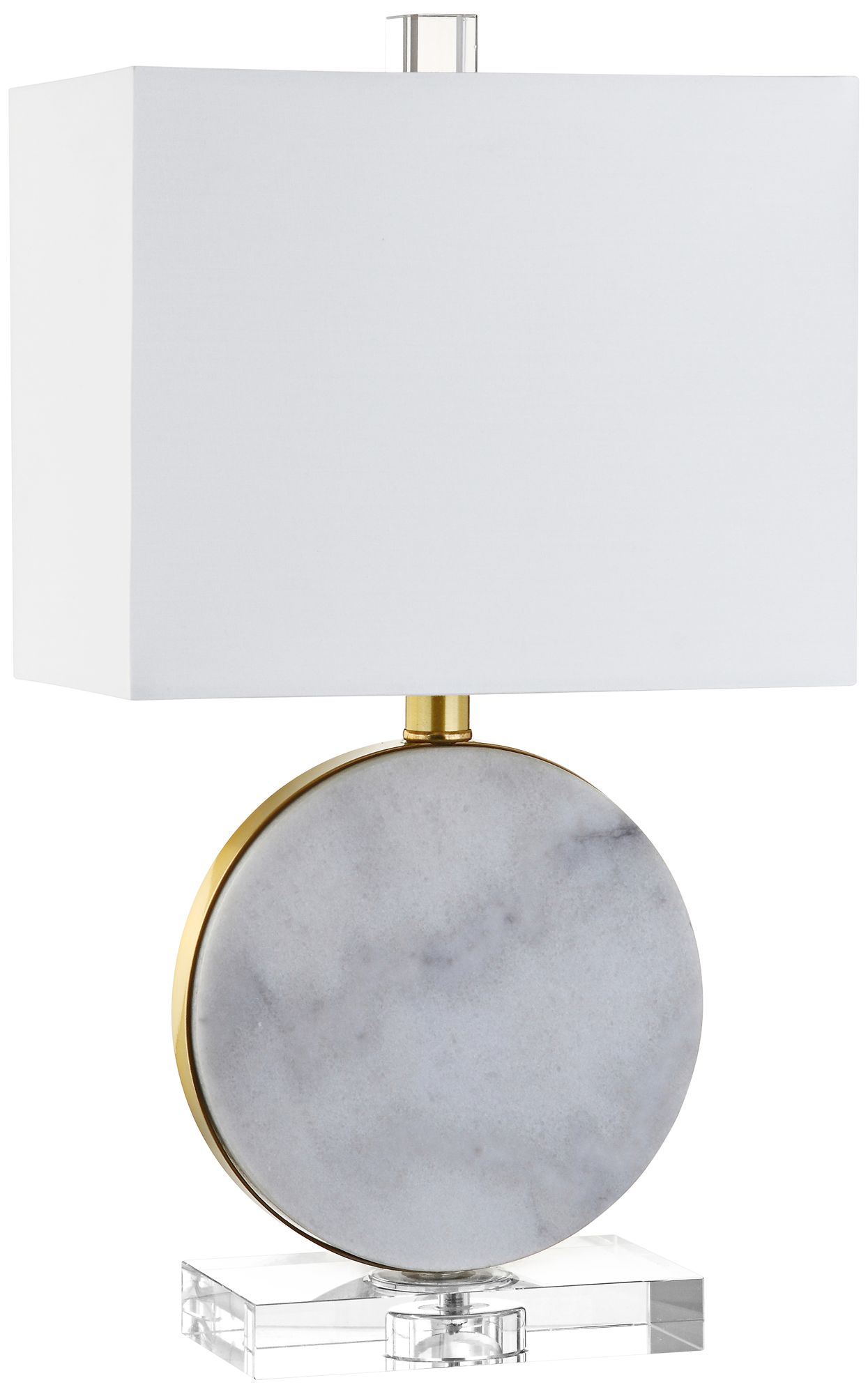 Elegant Designs White Leather Accent Table Lamp with USB Port 69X81