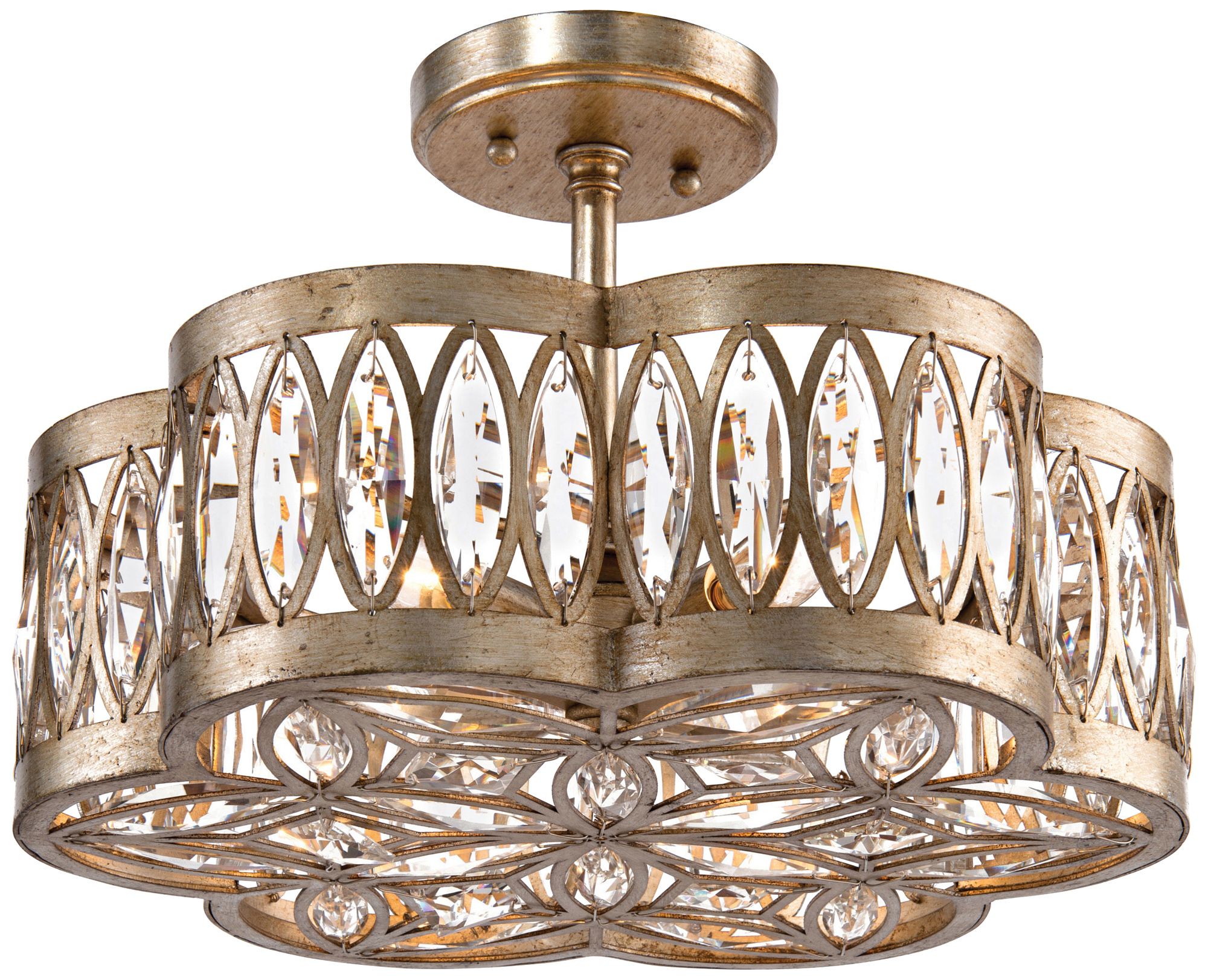 John Richard Diamante 15 1/2"W Antique Silver Ceiling Light 39A95