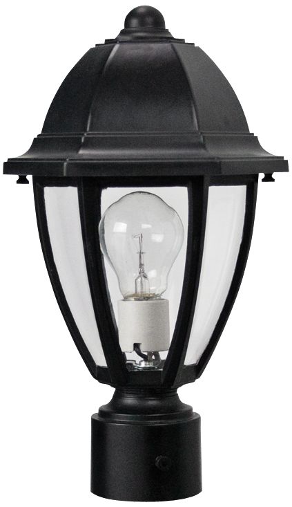 Everstone 14 3/4" High Black Outdoor Post Lantern 3D398 Lamps Plus