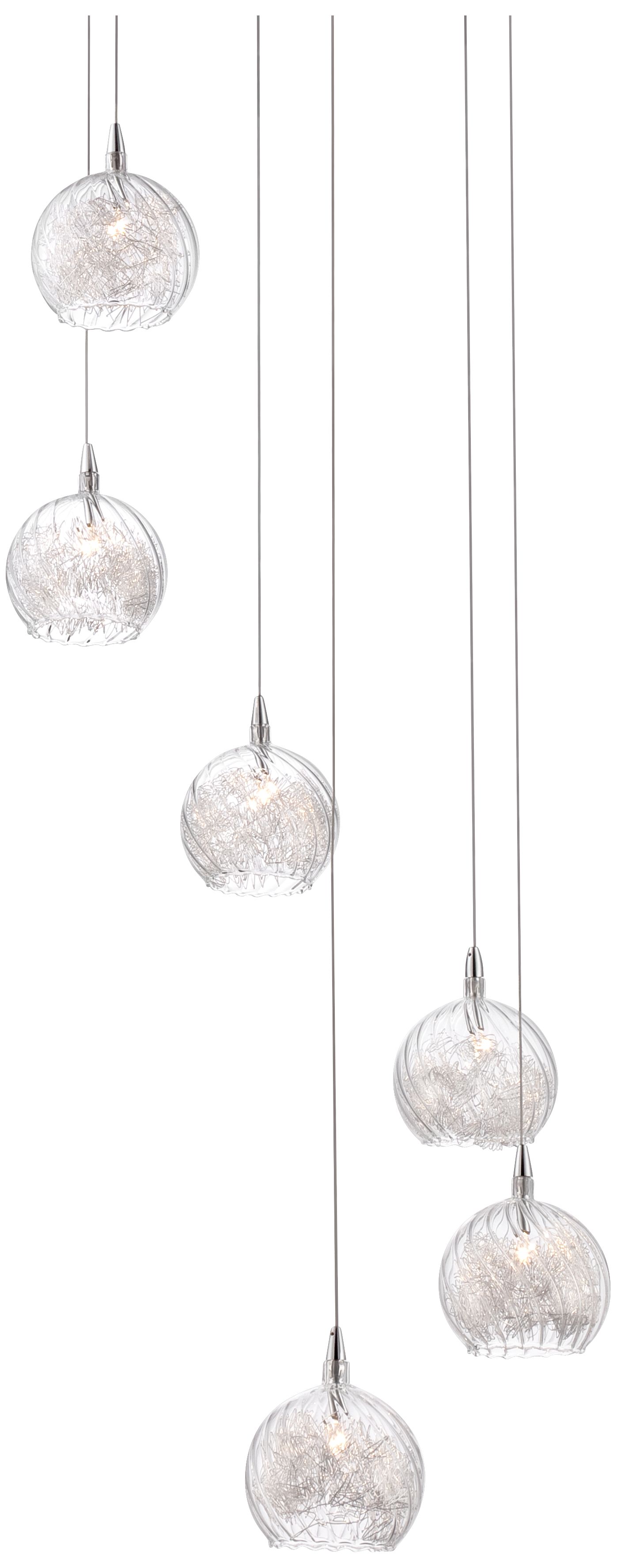 Possini Euro Design Wired 18" Wide Glass Multi Light Pendant 3H161