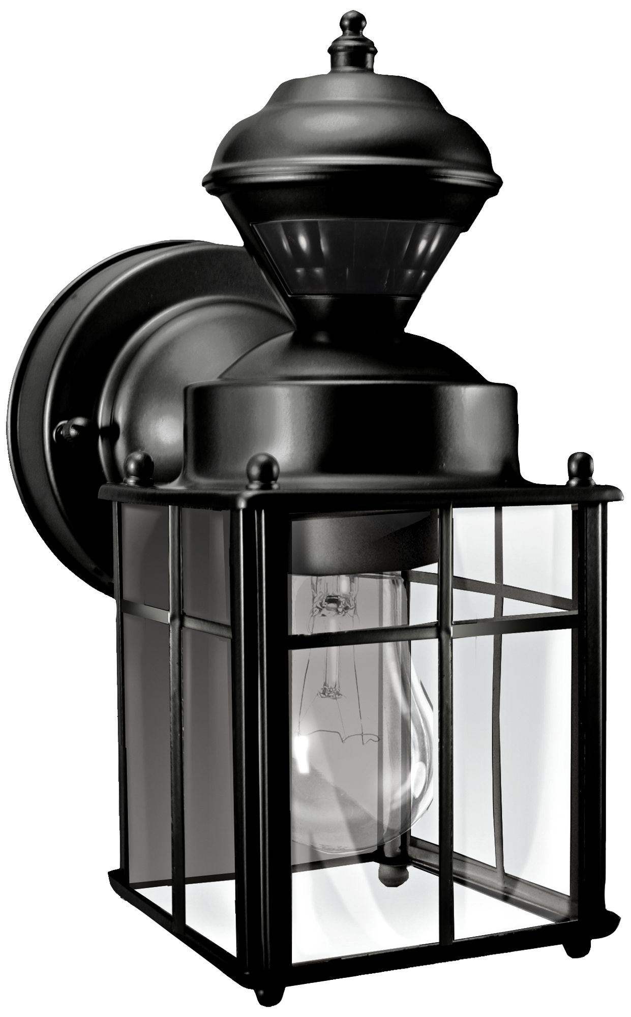 Bayside 9 1/2" High Motion Sensor Black Outdoor Wall Light
