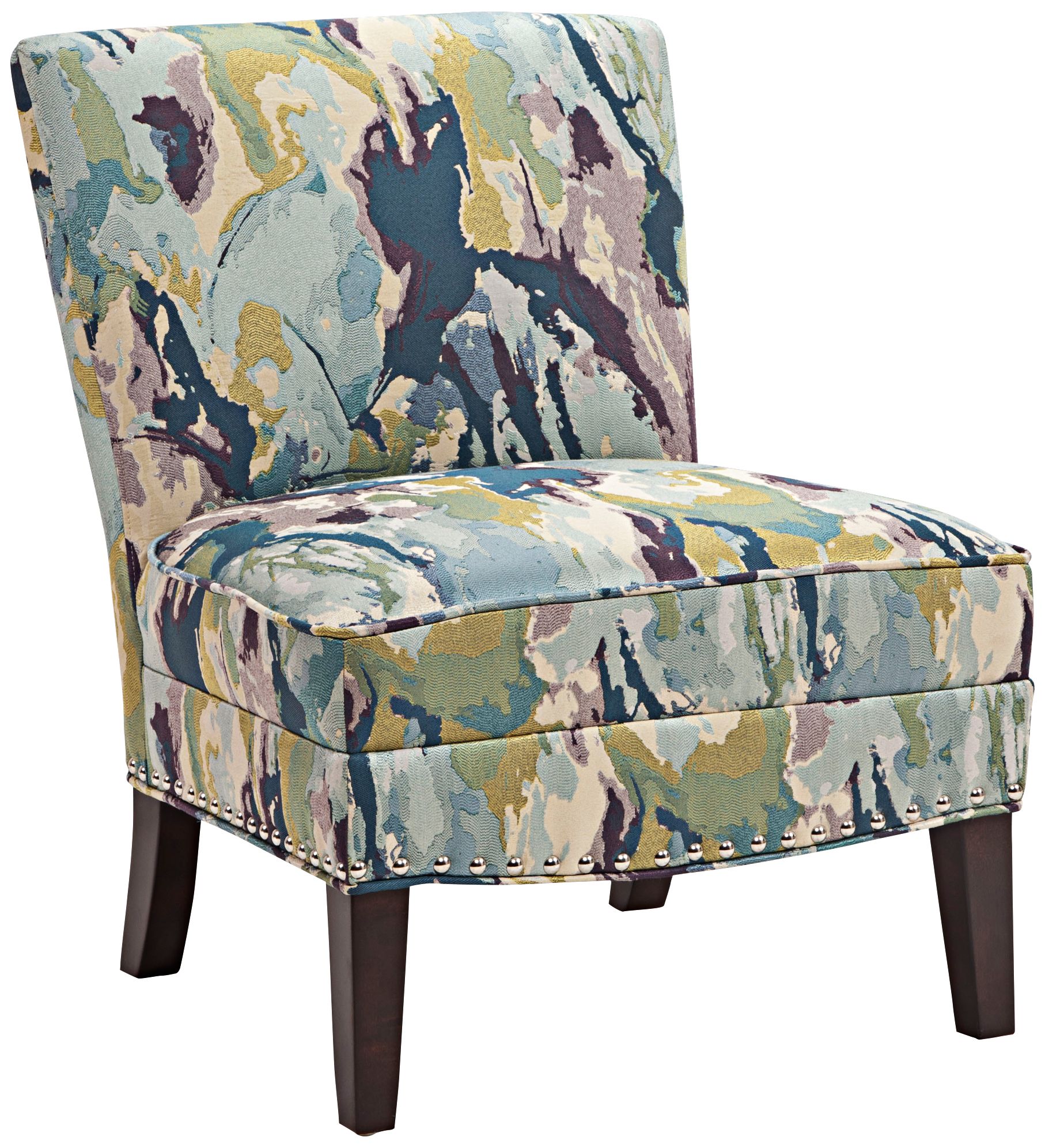 Alex MultiColor Abstract Fabric Slipper Accent Chair 3N143 Lamps Plus
