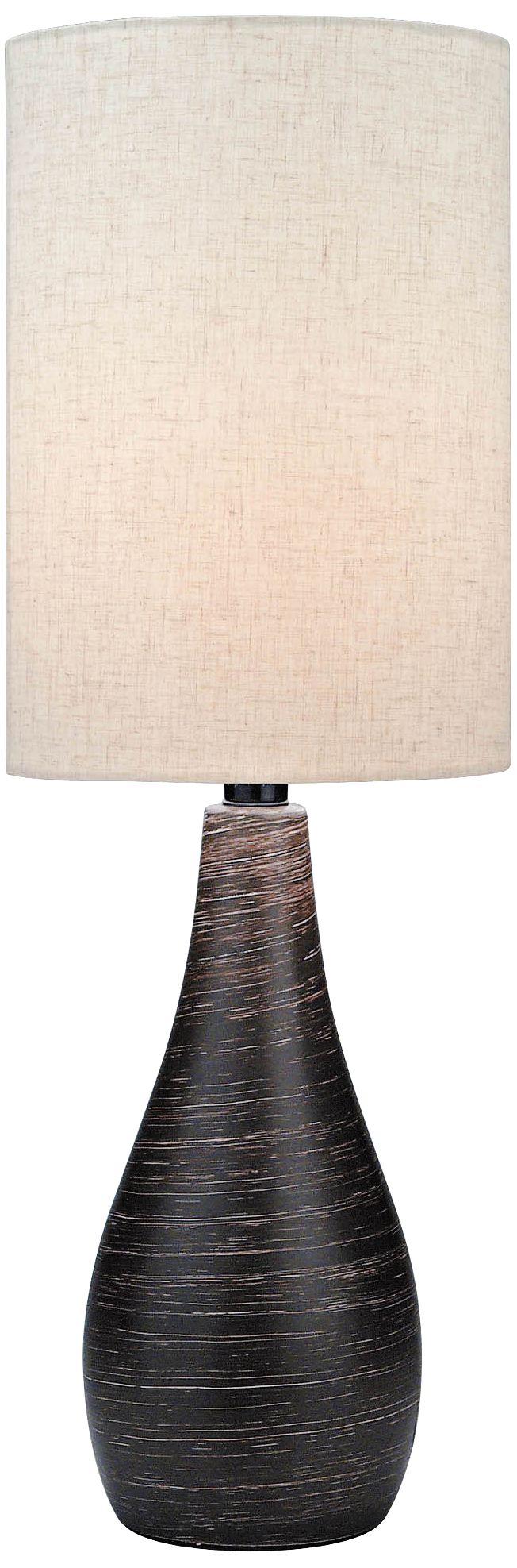 Lite Source Quatro Brushed Dark Bronze Modern Table Lamp 3P465