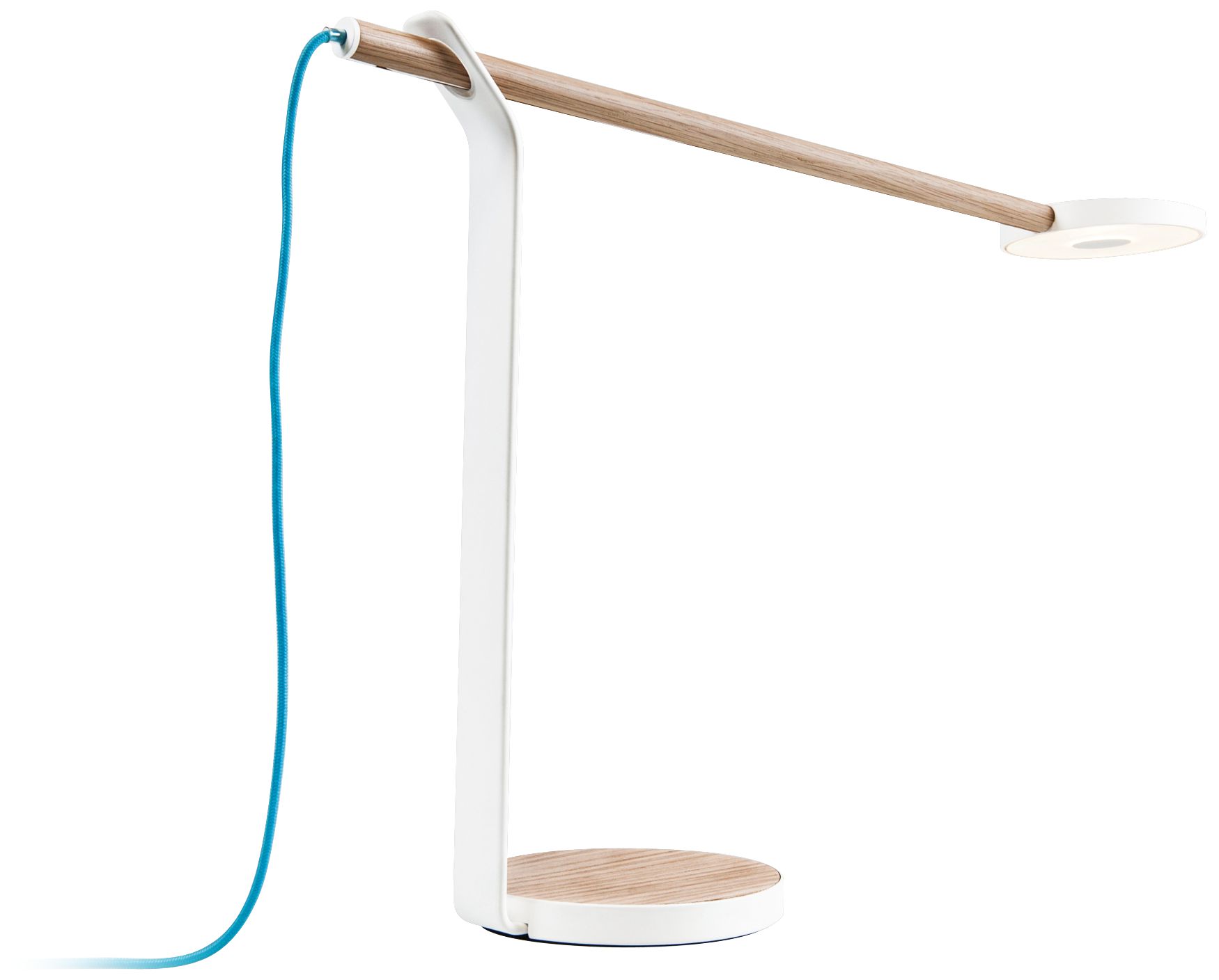 Koncept Gravy LED Desk Lamp in Oak and Matte White 3R501 Lamps Plus