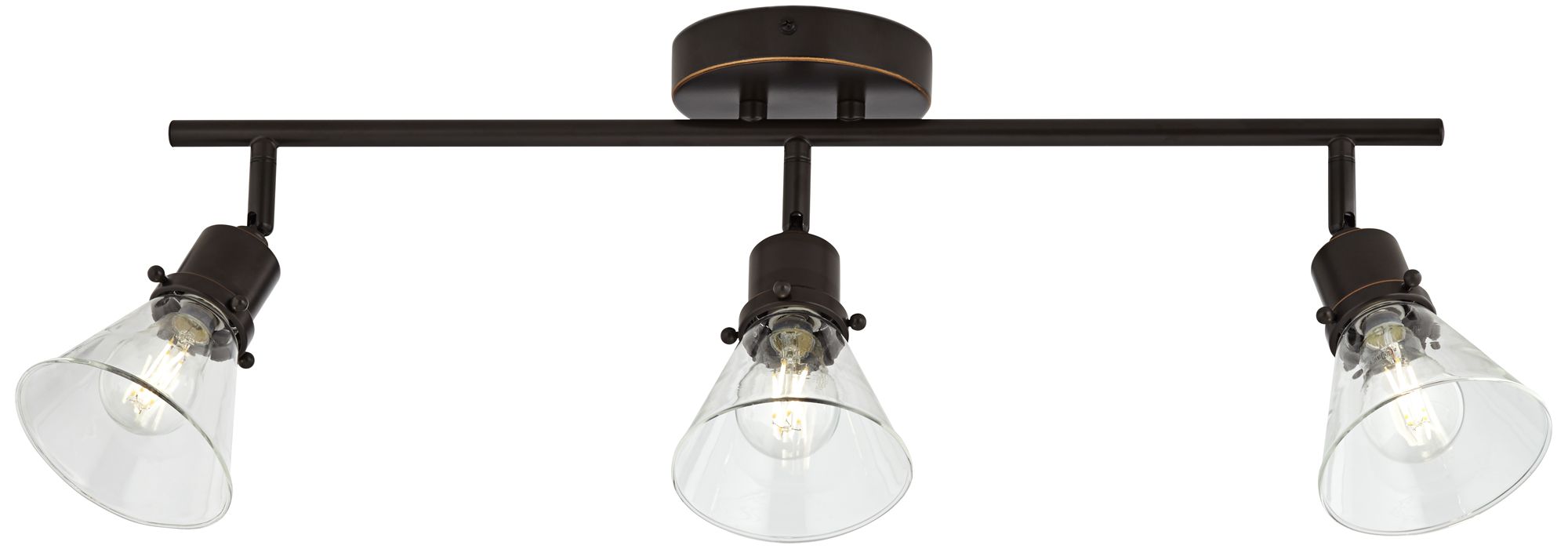 Pro Track Leila 3Light Bronze Clear Glass Track Fixture 40G87
