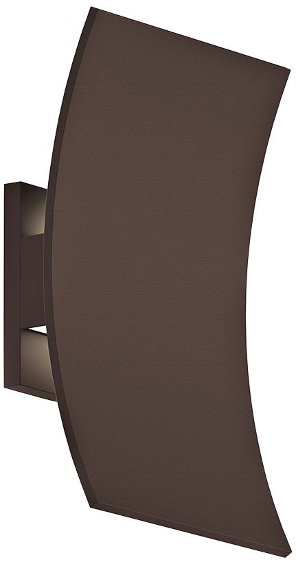 Curved Shield 11" High Textured Bronze LED Outdoor Wall Light 40M31