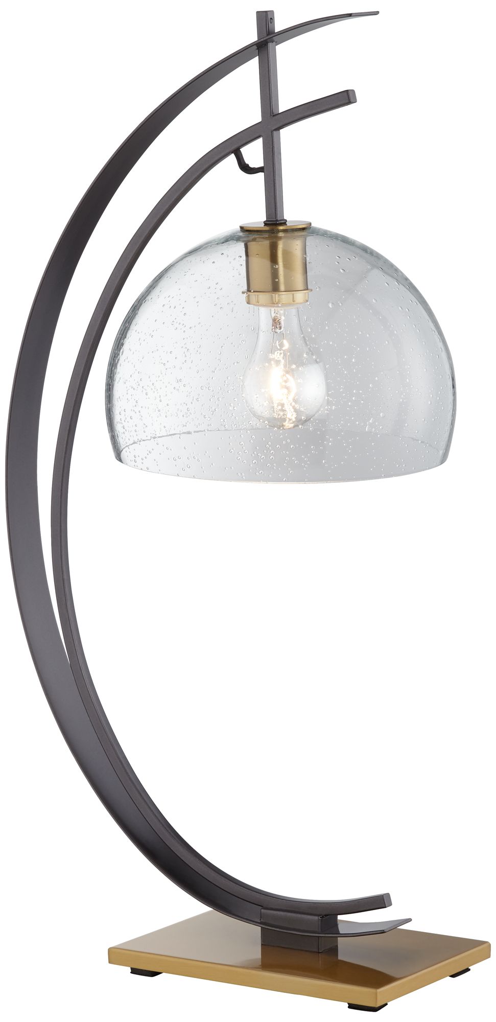 Kathy Ireland Glass Gunmetal Half Moon Table Lamp 40M53 Lamps Plus