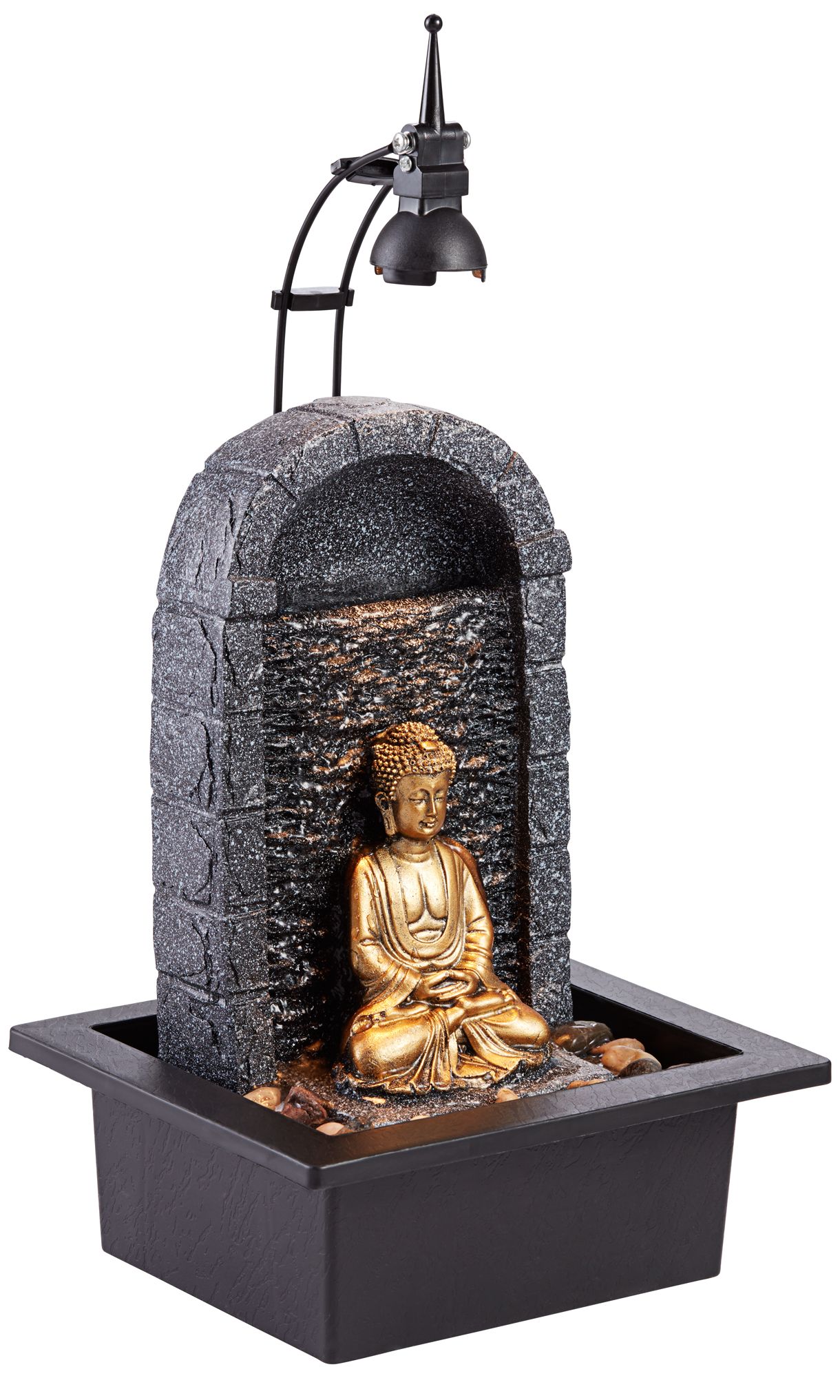 Buddha 17" High Gold Indoor/Outdoor LED Table Fountain 40V83 Lamps