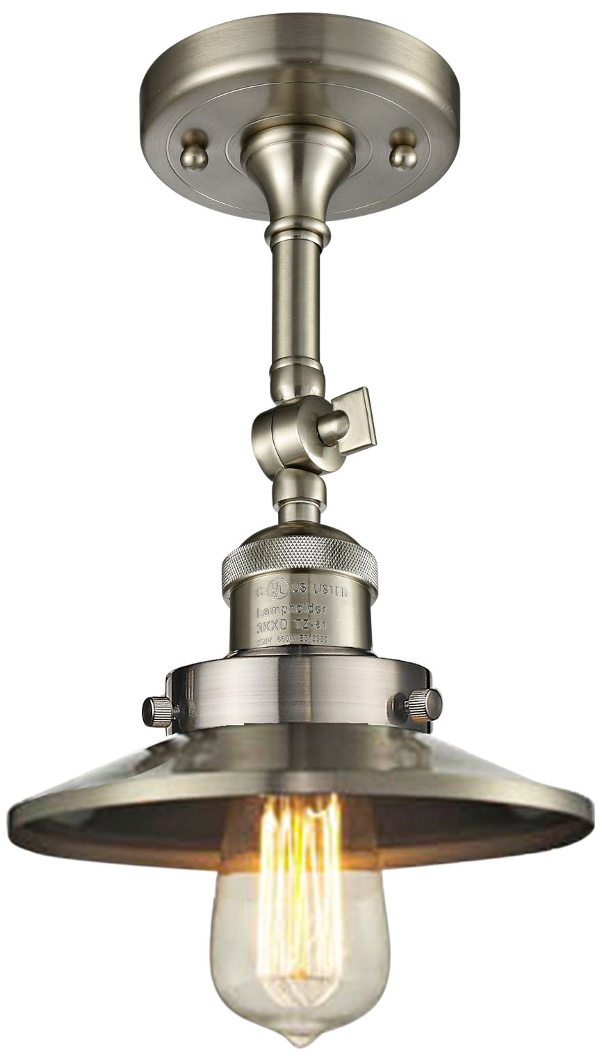 Railroad 8"W Satin Brushed Nickel Adjustable Ceiling Light 40Y30