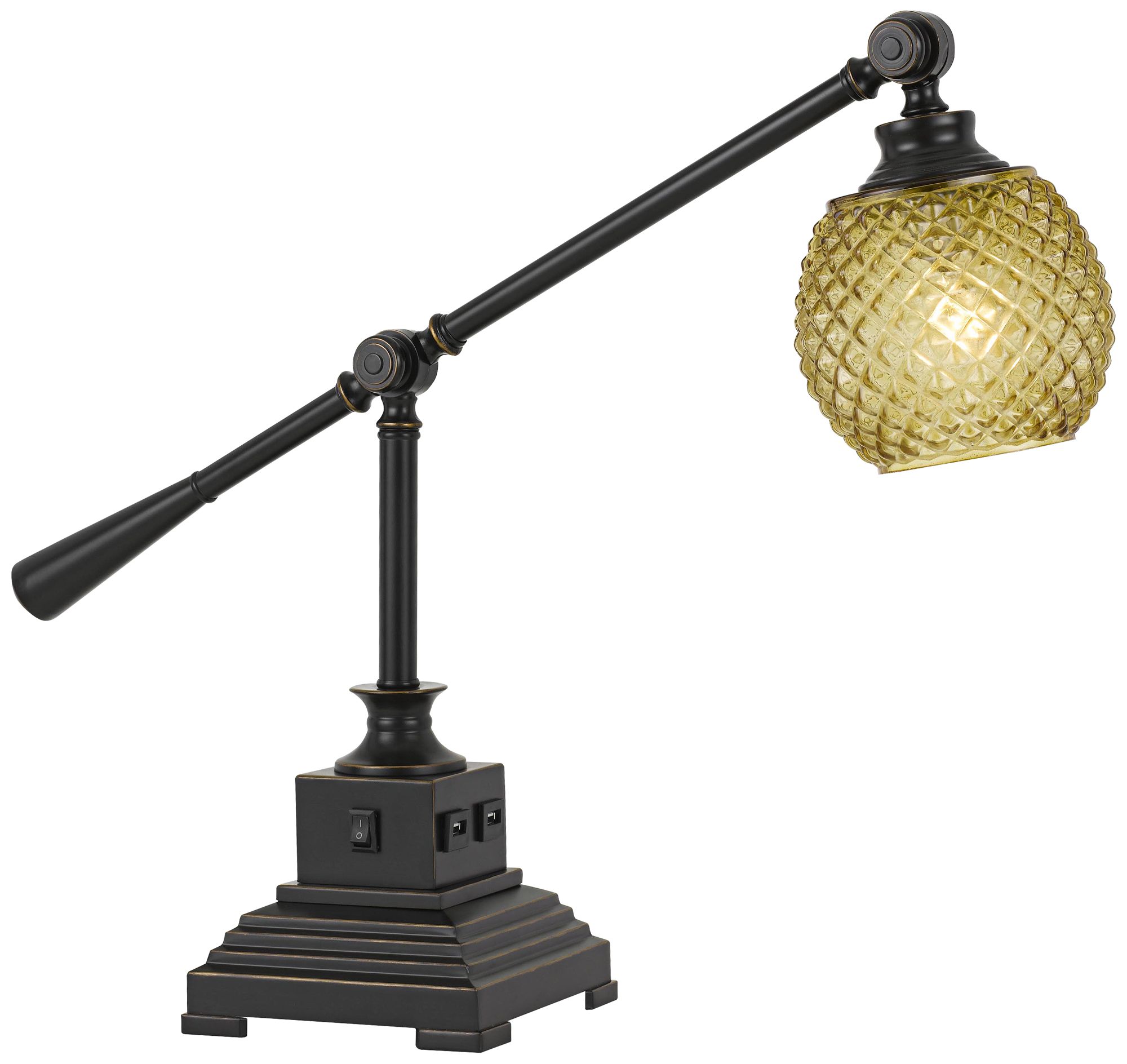 Brandon Dark Bronze Metal Desk Lamp with USB Port 41X50 Lamps Plus