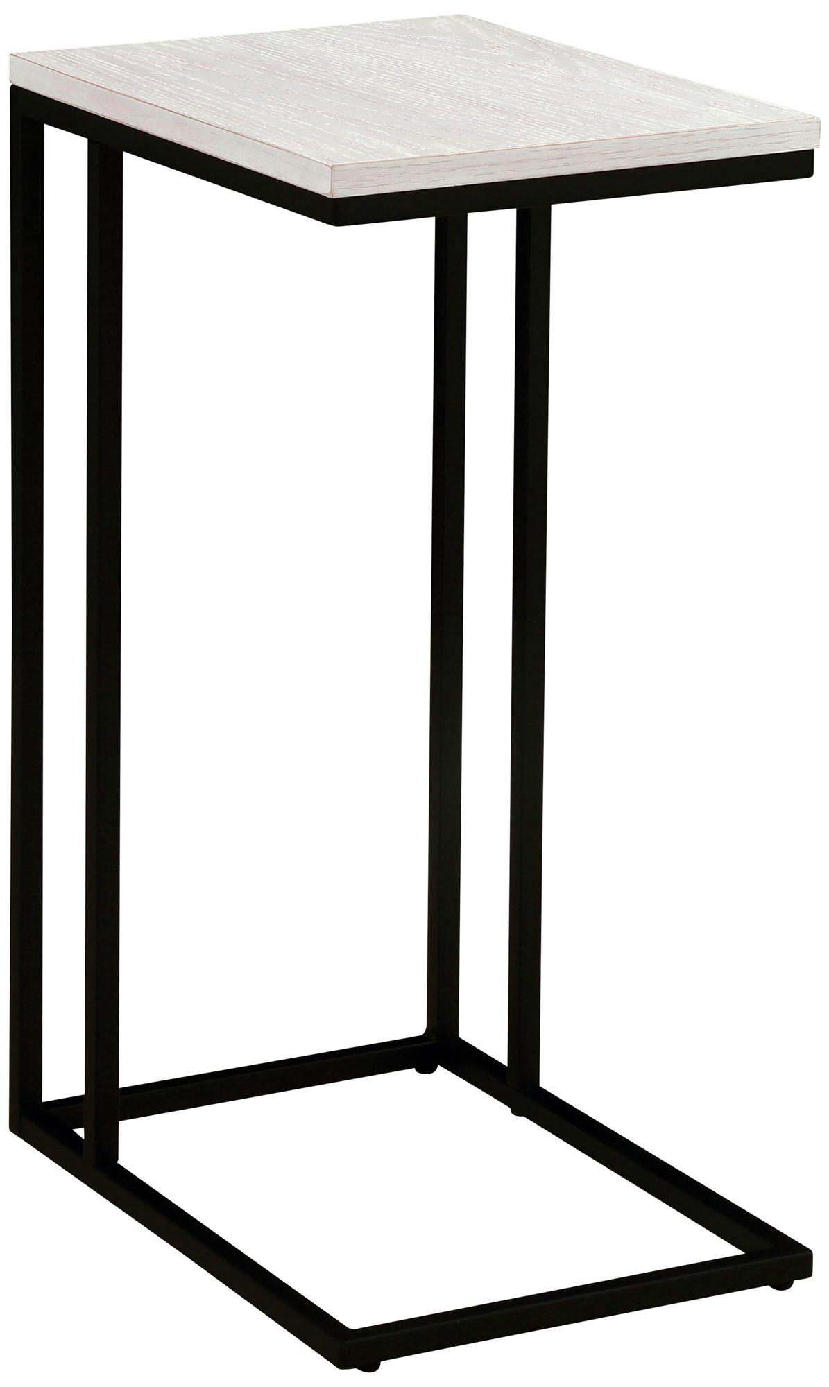 Cedrik 16 1/2" Wide Antique White Black Metal End Table 426P2
