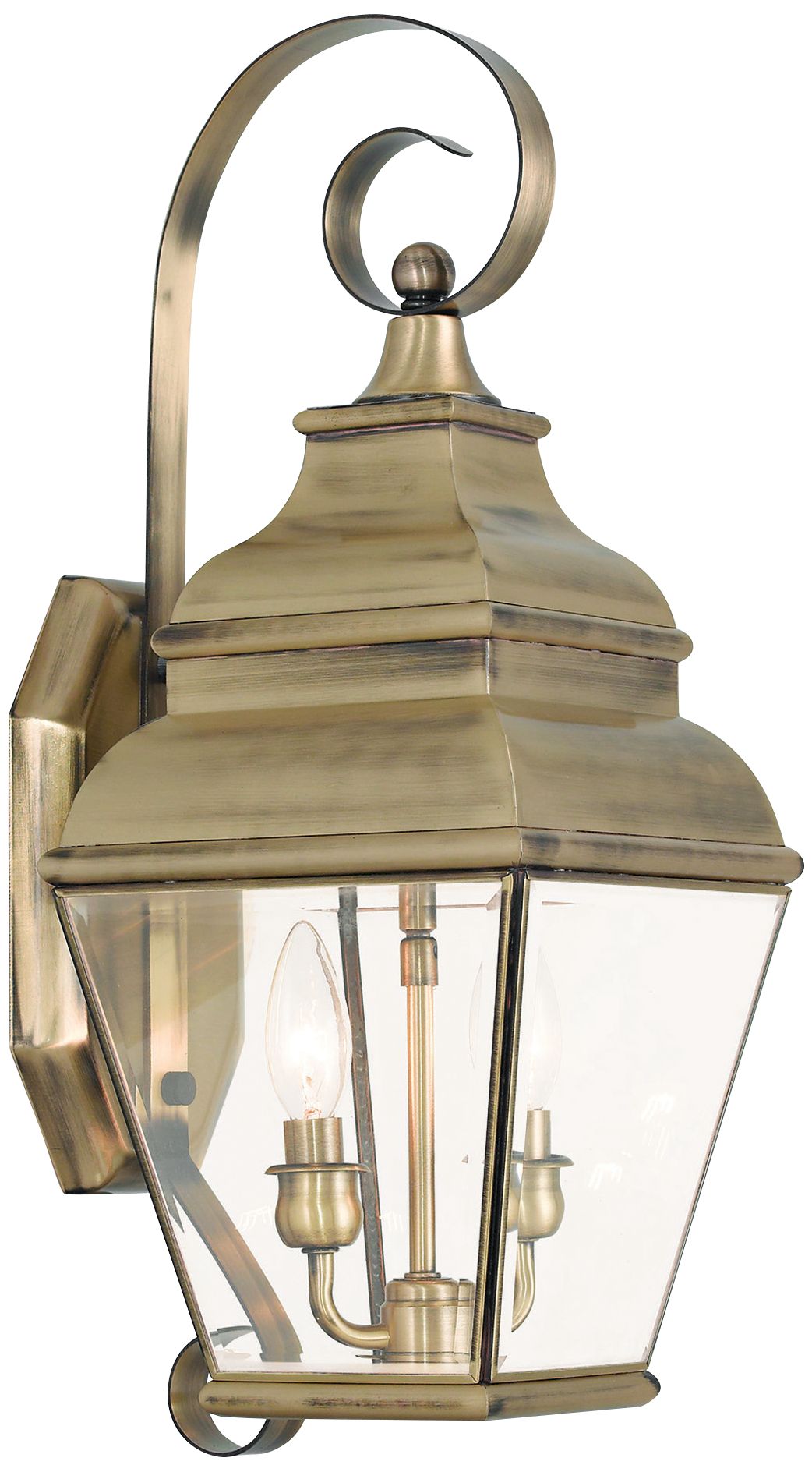 Exeter 21 1/2" High Antique Brass Outdoor Wall Light 42M97 Lamps Plus