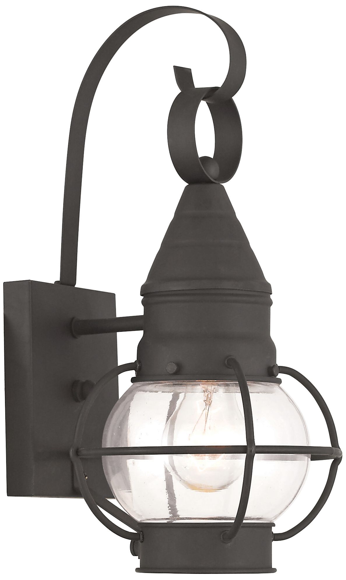 Newburyport 13 3/4" High Black Outdoor Wall Light 42P31 Lamps Plus