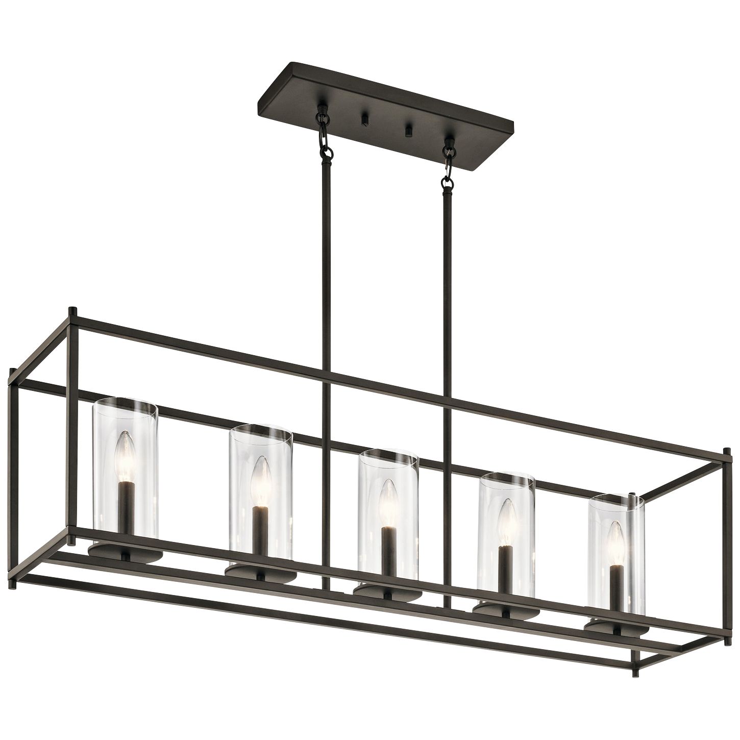 Crosby 41 1/4" Wide Oiled Bronze Rectangular Kitchen Island Chandelier