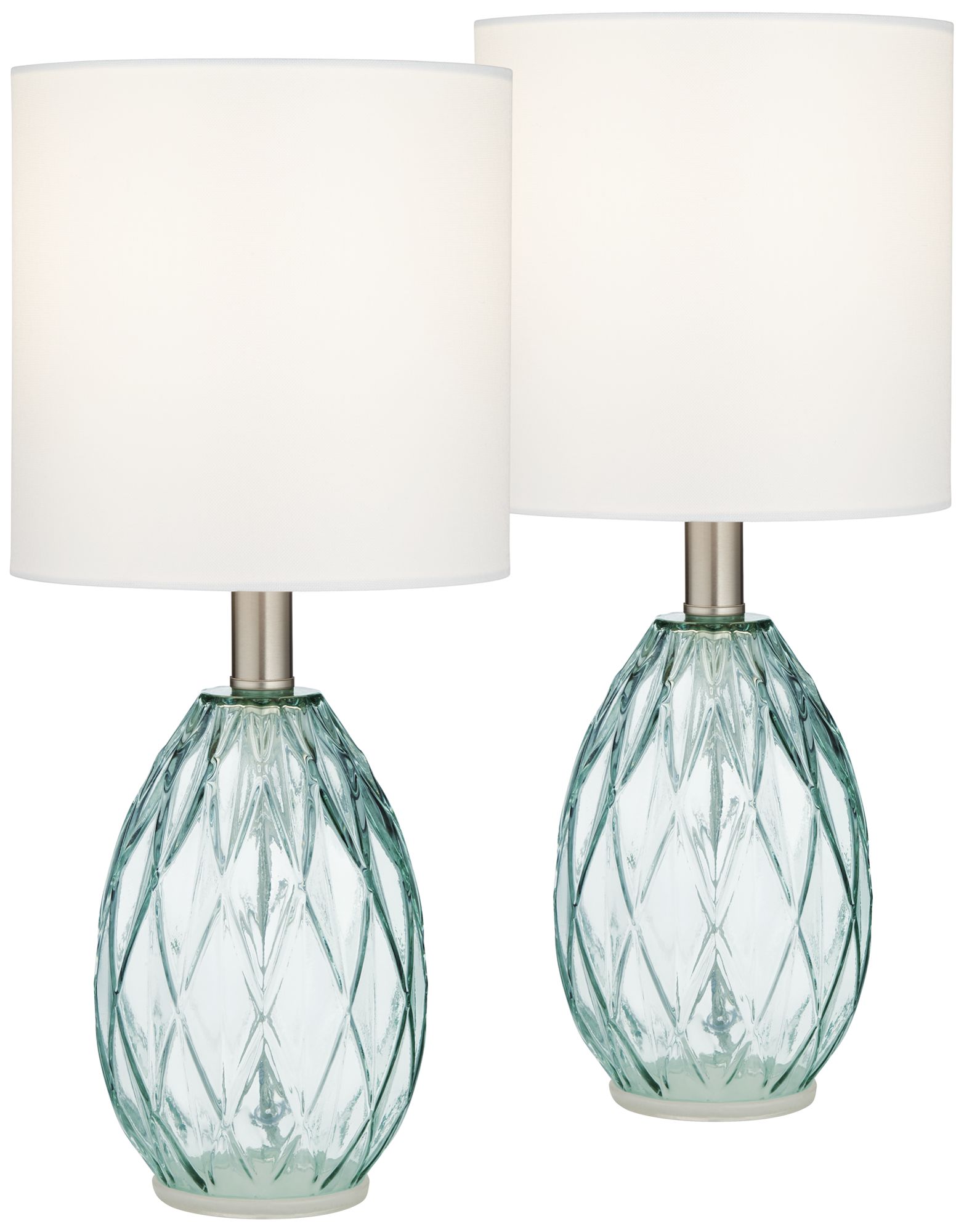 Rita BlueGreen Glass Accent Table Lamp Set of 2 44G02 Lamps Plus