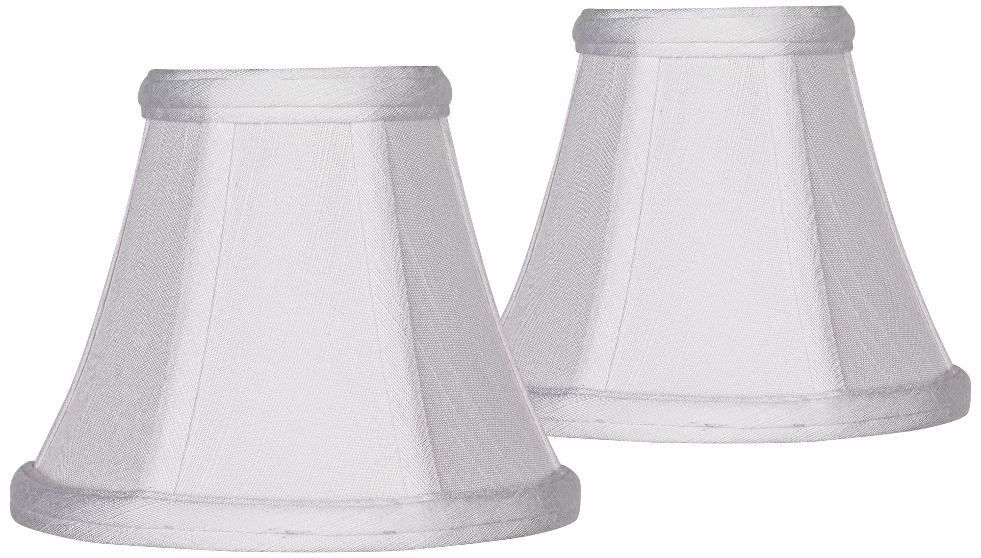 Set of 2 Imperial White Fabric Lamp Shades 3x6x5 (ClipOn) 44H56
