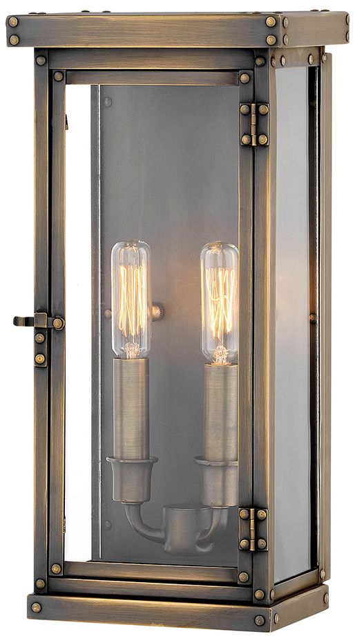 Hamilton 14 1/4" High Dark Antique Brass Outdoor Wall Light 44T18