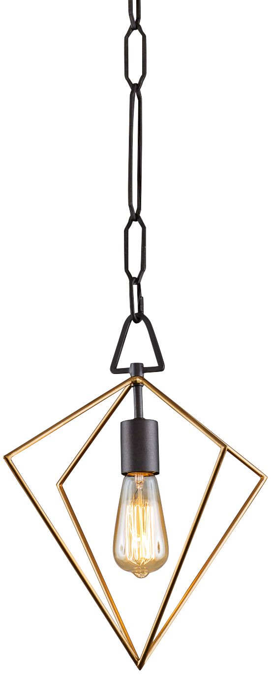 Metropolis 13"W Antique Gold and Rustic Bronze Pendant Light 45C04