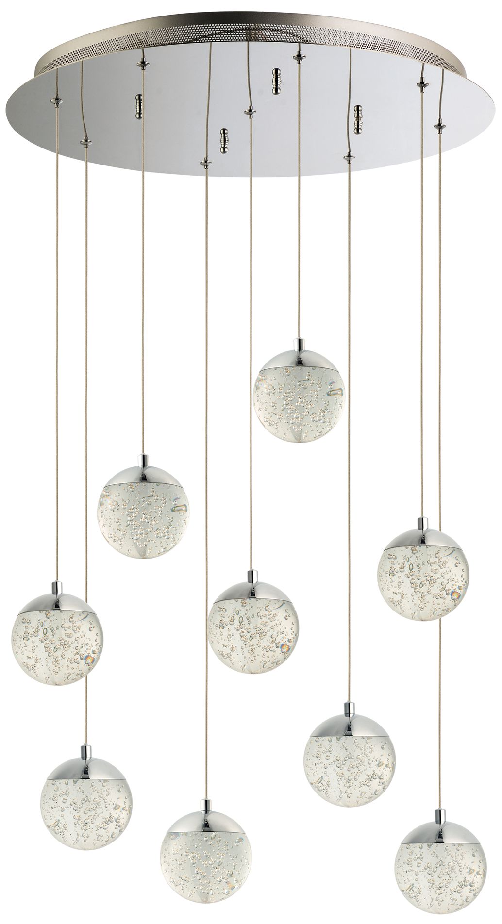 ET2 Orb II 21 3/4"W Chrome 9Light LED Multi Light Pendant 47K67