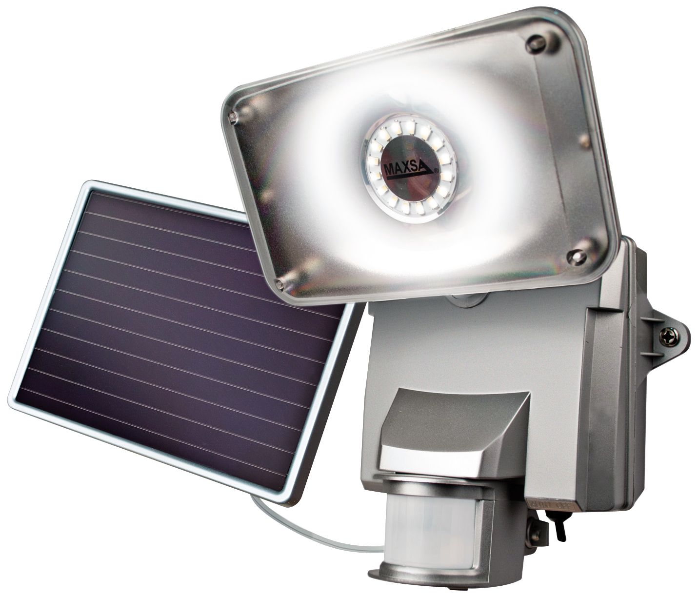 Silver MotionActivated Solar LED Security Light 4C348 Lamps Plus